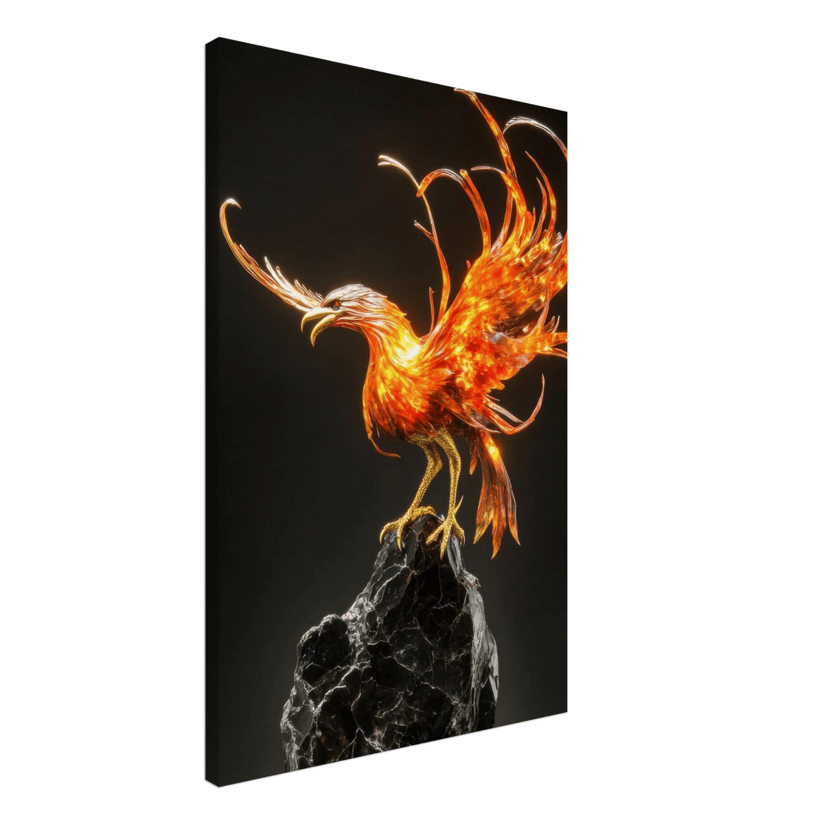 A sculpture of a bird on a rock - Shop Ai Art WebShop - Digital Art online Store