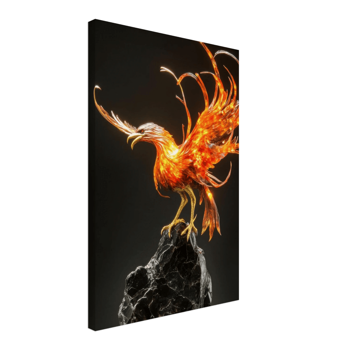 A sculpture of a bird on a rock - Shop Ai Art WebShop - Digital Art online Store