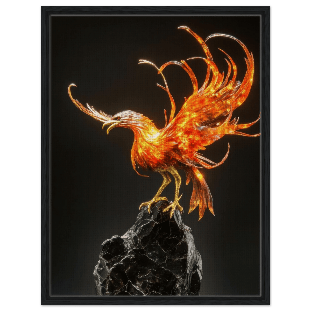 A sculpture of a bird on a rock - Shop Ai Art WebShop - Digital Art online Store