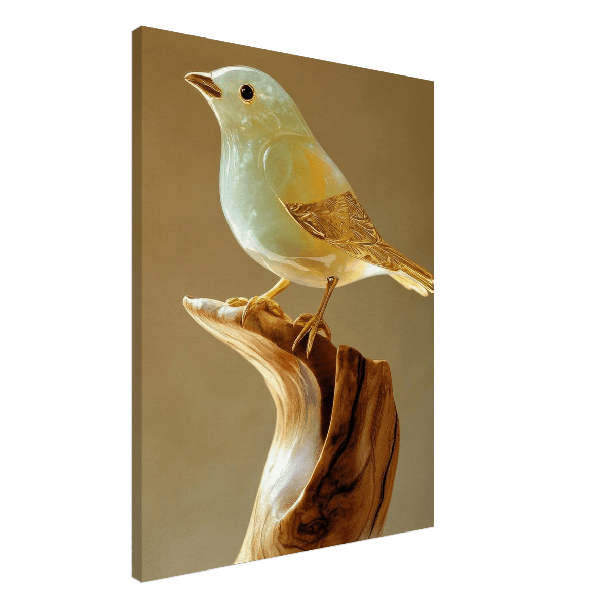 A small bird sitting on top of a wooden branch - Shop Ai Art WebShop - Digital Art online Store
