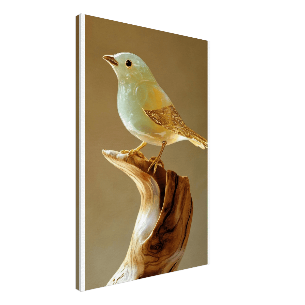 A small bird sitting on top of a wooden branch - Shop Ai Art WebShop - Digital Art online Store
