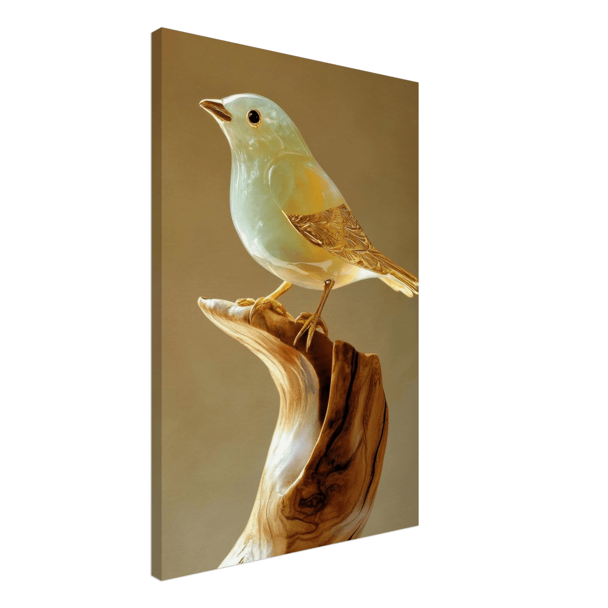 A small bird sitting on top of a wooden branch - Shop Ai Art WebShop - Digital Art online Store
