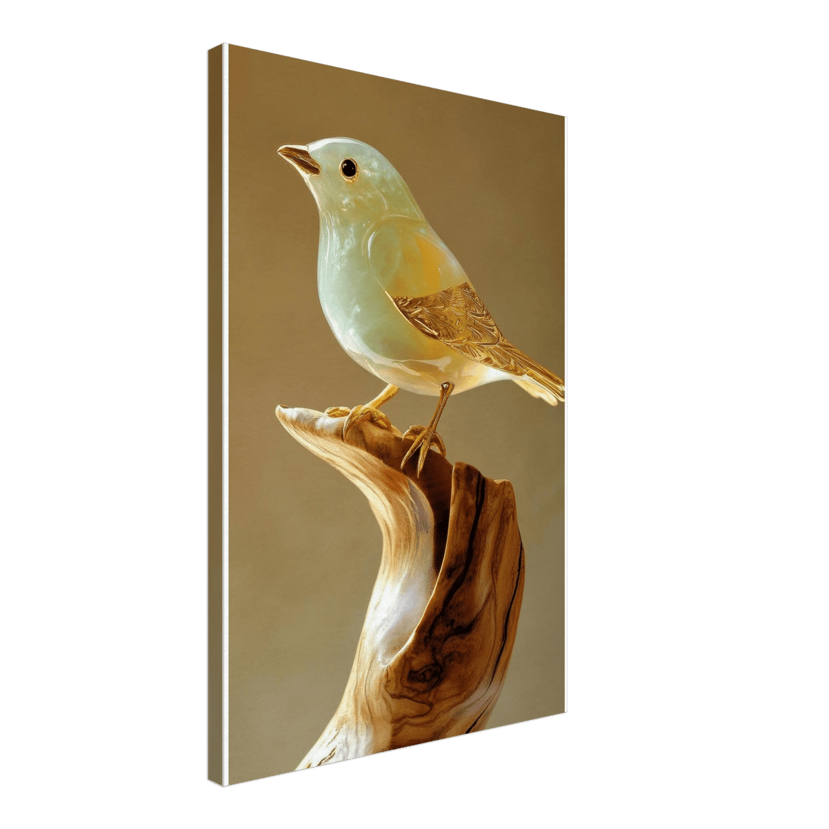 A small bird sitting on top of a wooden branch - Shop Ai Art WebShop - Digital Art online Store