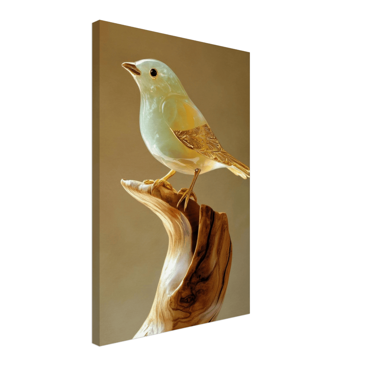 A small bird sitting on top of a wooden branch - Shop Ai Art WebShop - Digital Art online Store