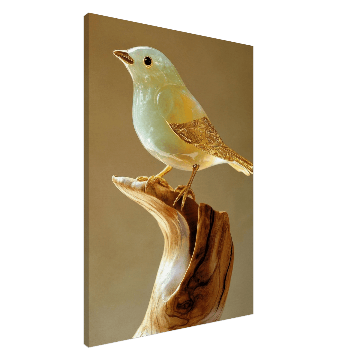 A small bird sitting on top of a wooden branch - Shop Ai Art WebShop - Digital Art online Store