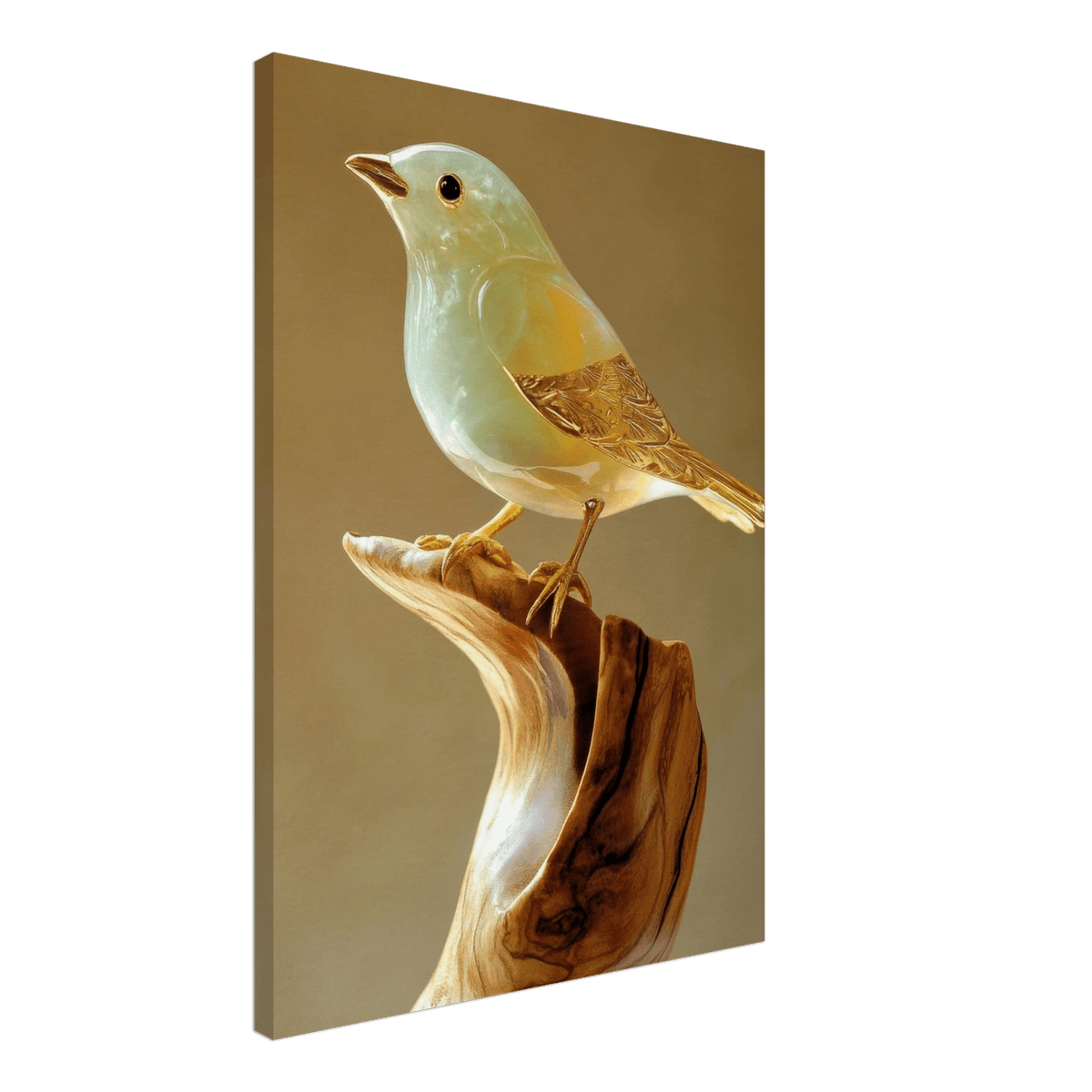 A small bird sitting on top of a wooden branch - Shop Ai Art WebShop - Digital Art online Store