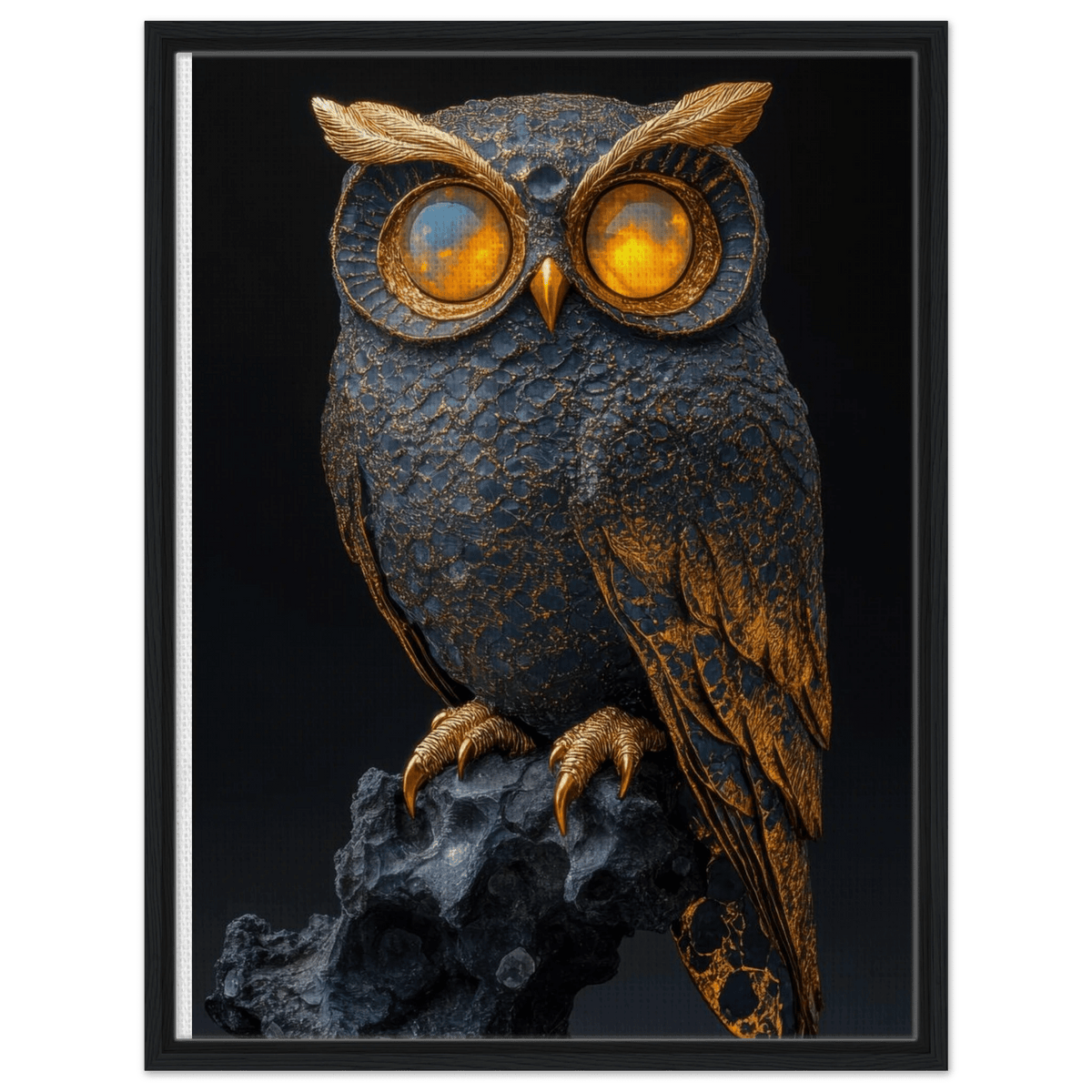 A Surreal owl with gold - Shop Ai Art WebShop - Digital Art online Store