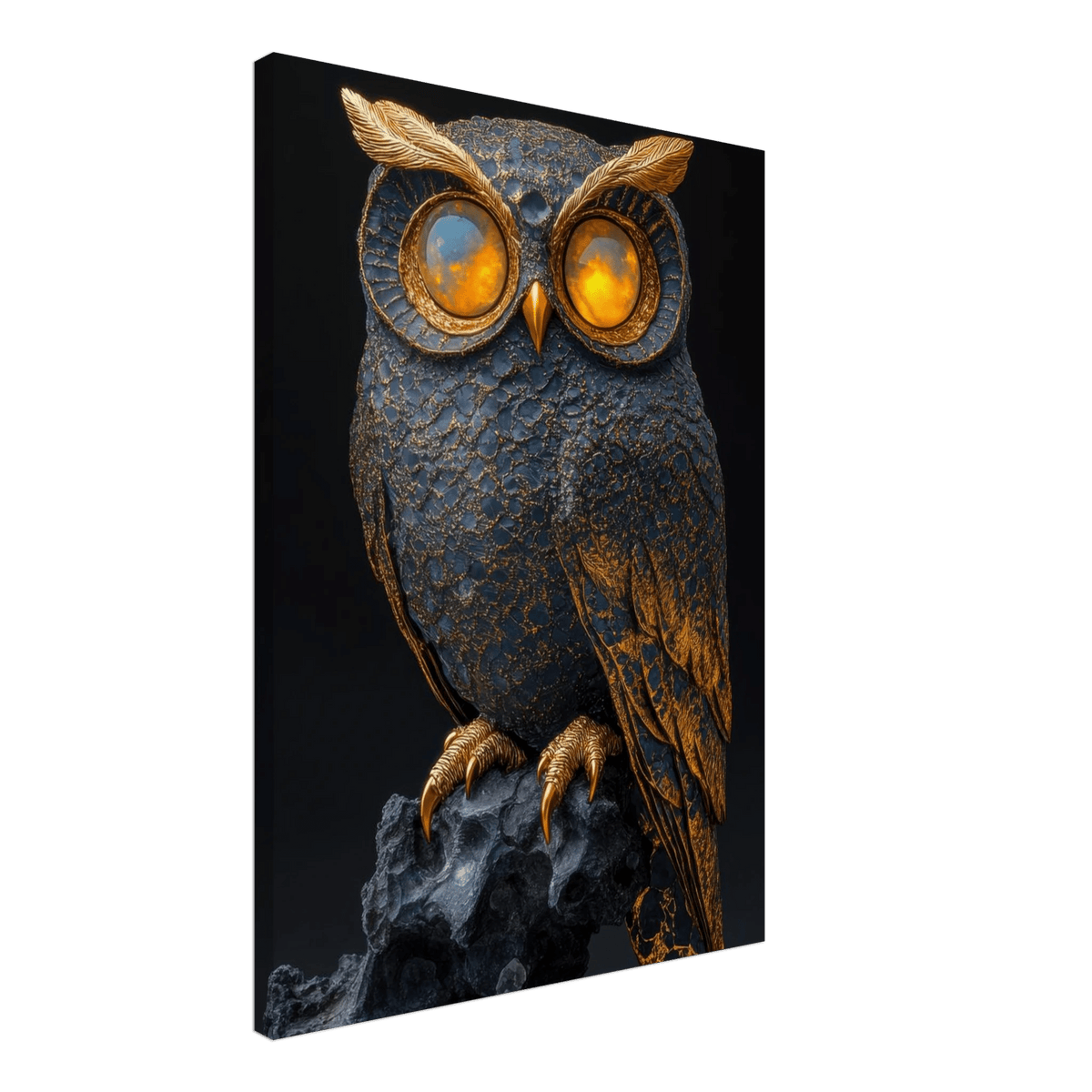 A Surreal owl with gold - Shop Ai Art WebShop - Digital Art online Store