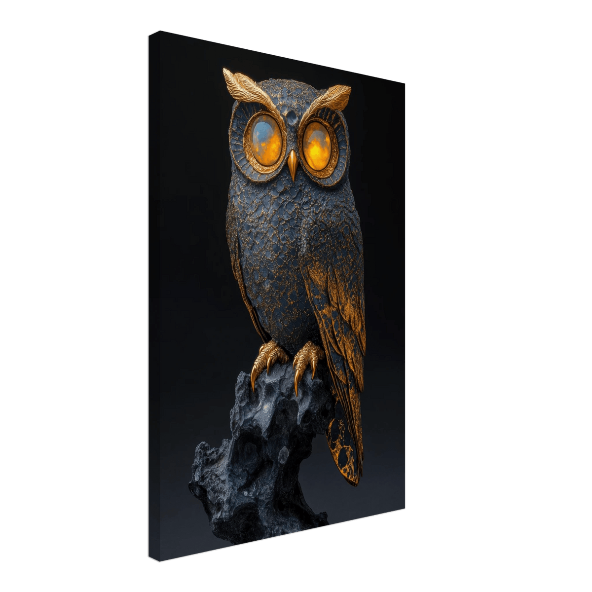 A Surreal owl with gold - Shop Ai Art WebShop - Digital Art online Store