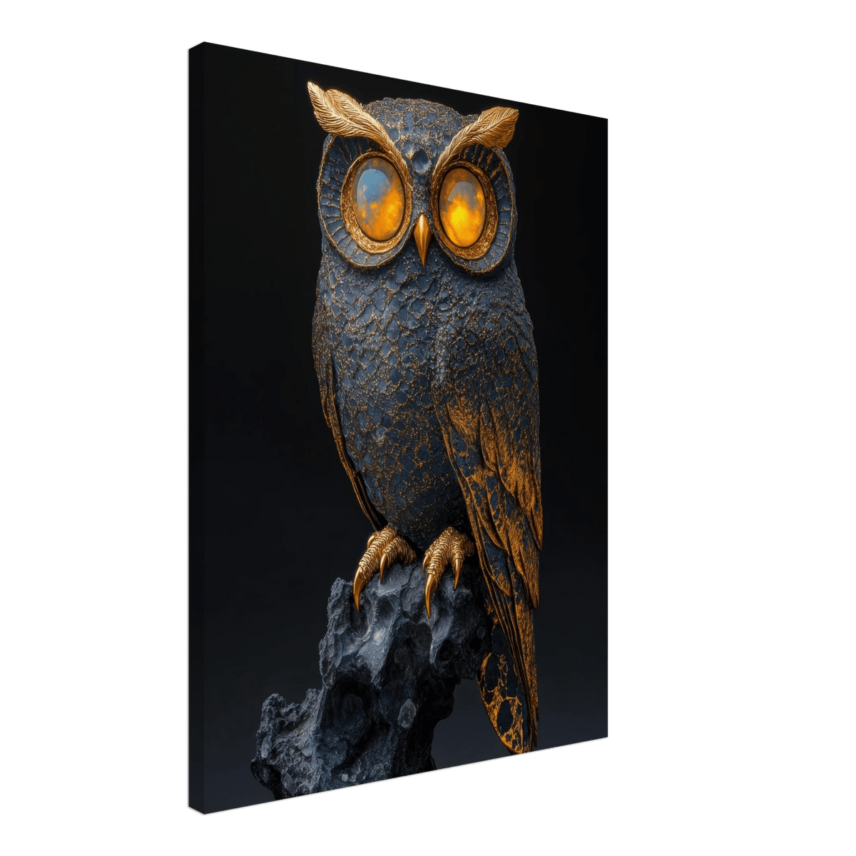 A Surreal owl with gold - Shop Ai Art WebShop - Digital Art online Store