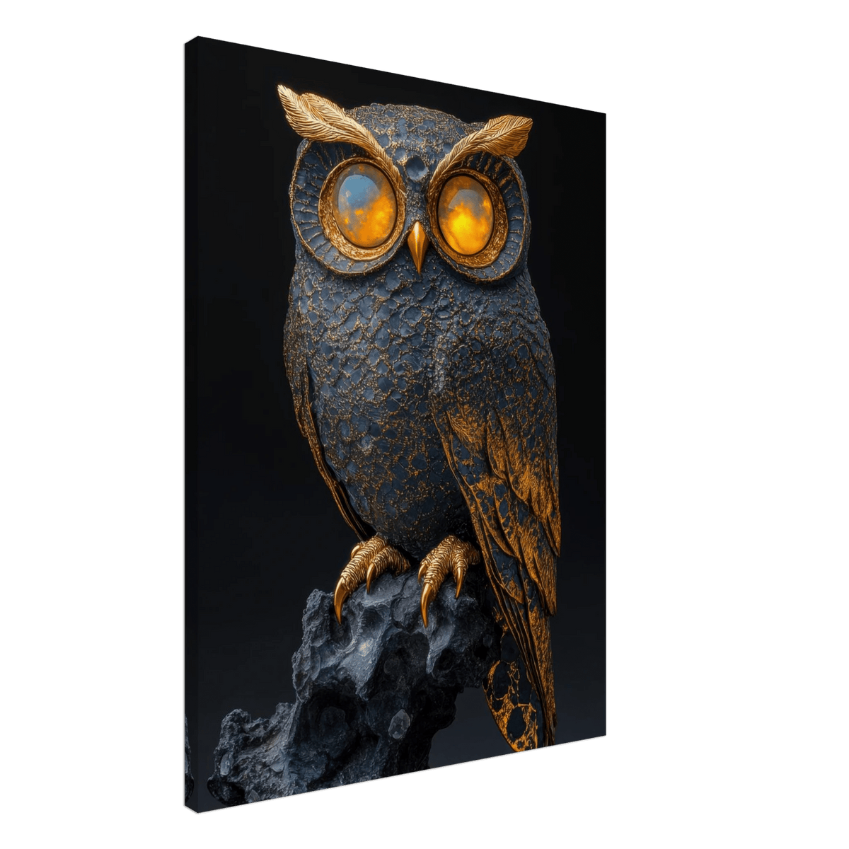 A Surreal owl with gold - Shop Ai Art WebShop - Digital Art online Store