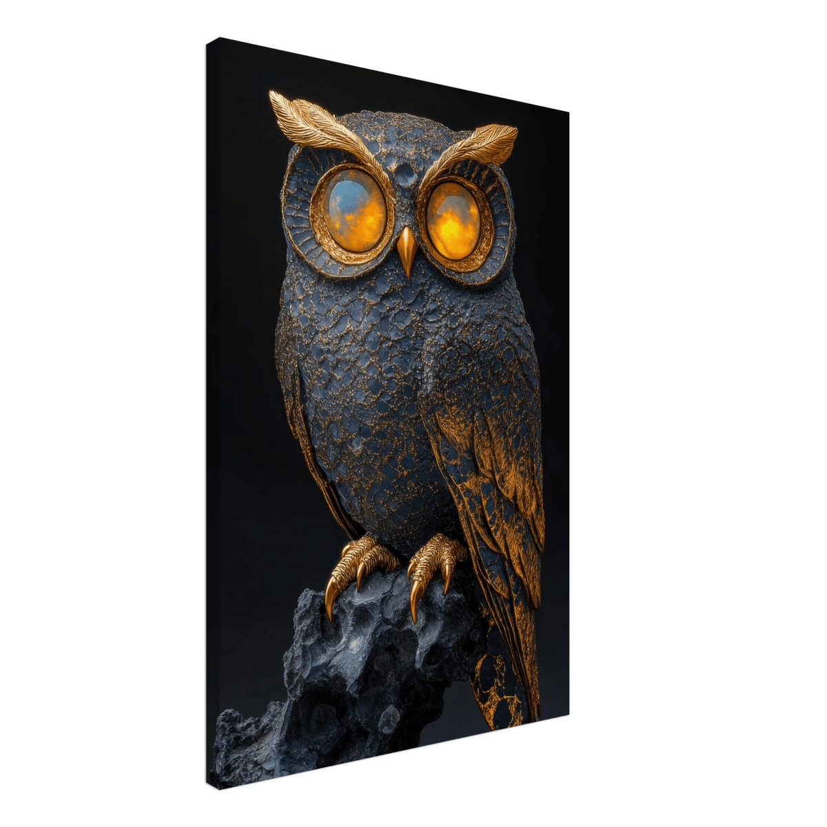 A Surreal owl with gold - Shop Ai Art WebShop - Digital Art online Store