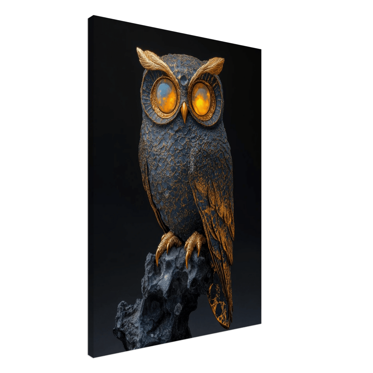 A Surreal owl with gold - Shop Ai Art WebShop - Digital Art online Store