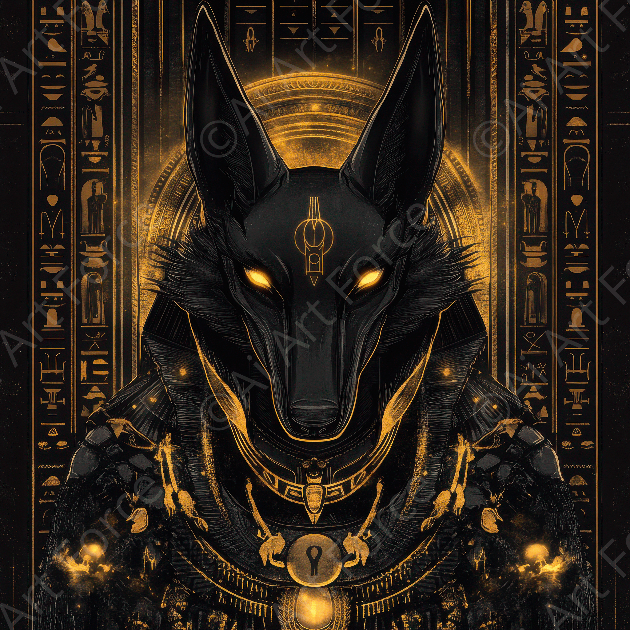 Digital Ai Artwork, of Anubis Guiding Souls 2, ideal for art enthusiasts and collectors.