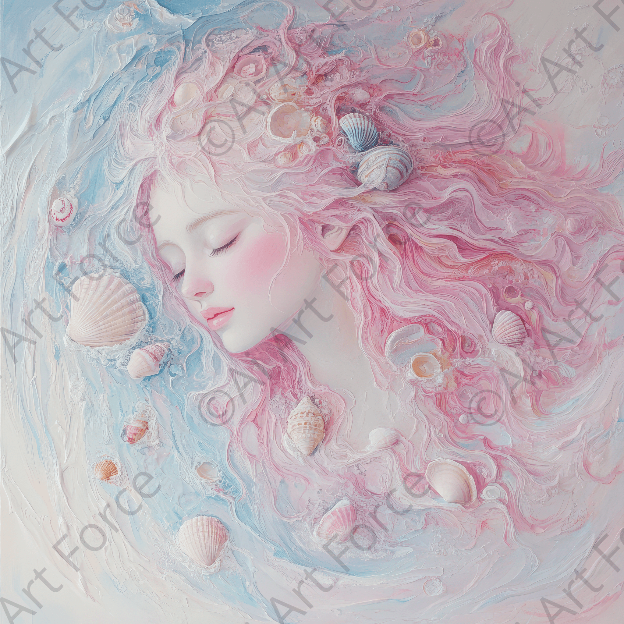 Digital Ai Artwork, of Aphrodite Rising from the Sea Foam, ideal for art enthusiasts and collectors.