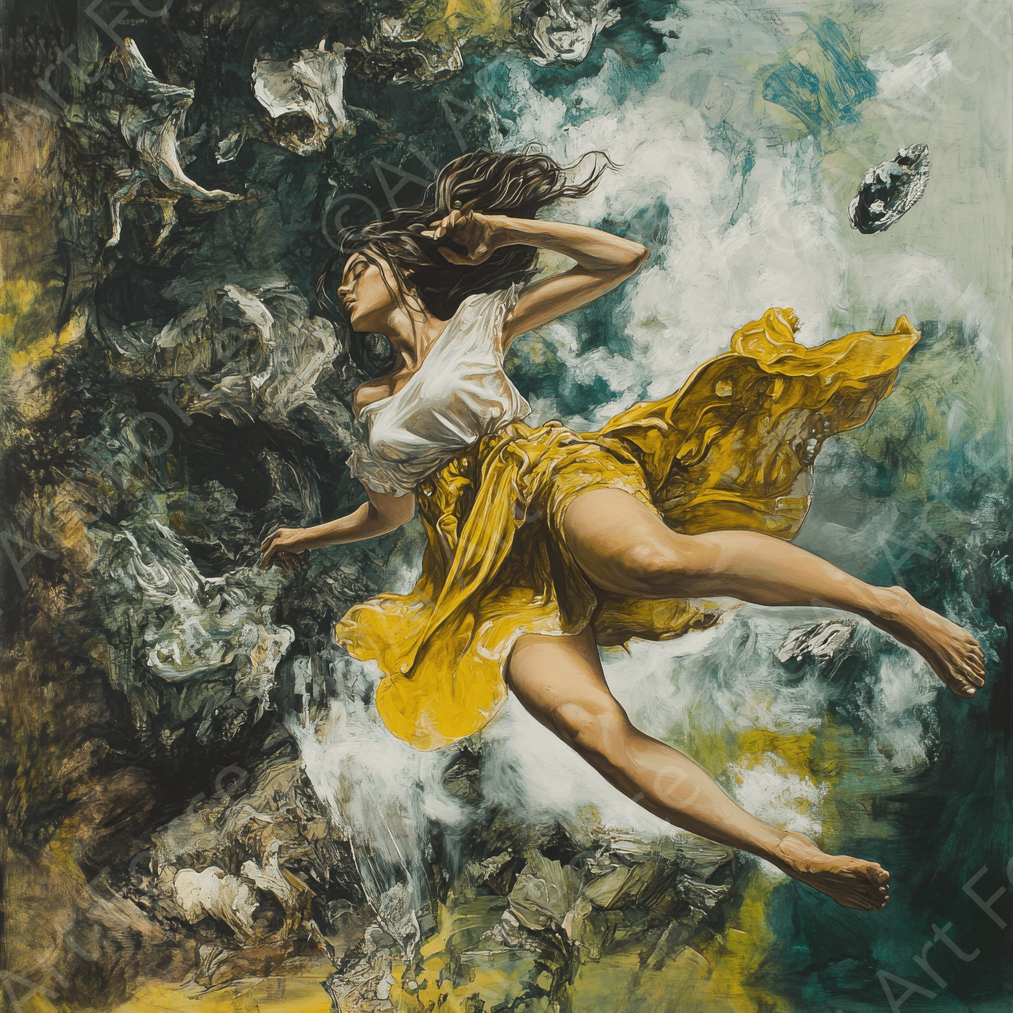 Digital Ai Artwork, of Antigravity in outerspace, ideal for art enthusiasts and collectors.