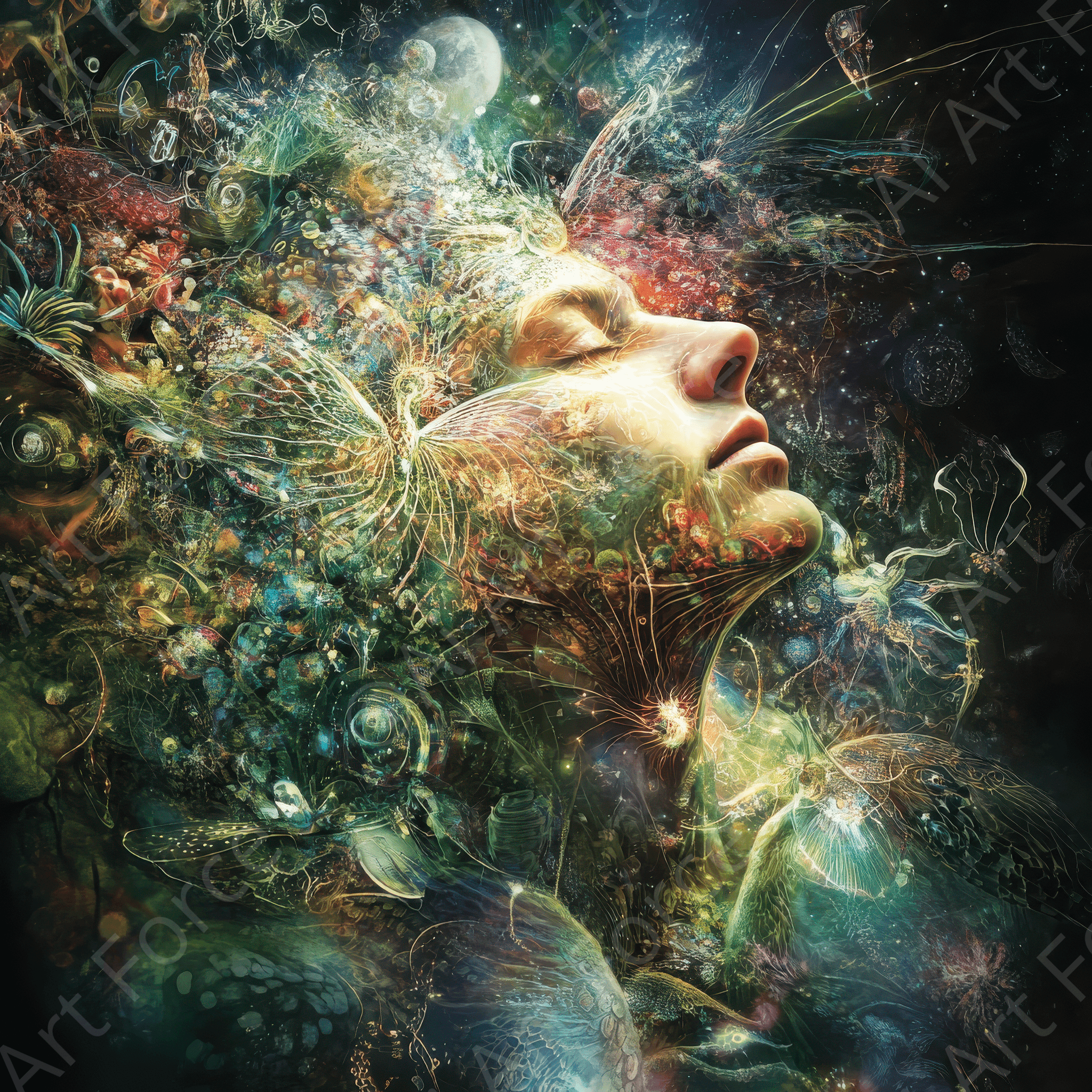 Digital Ai Artwork, of Embodied vs. Digital Spiritual Growth 4, ideal for art enthusiasts and collectors.