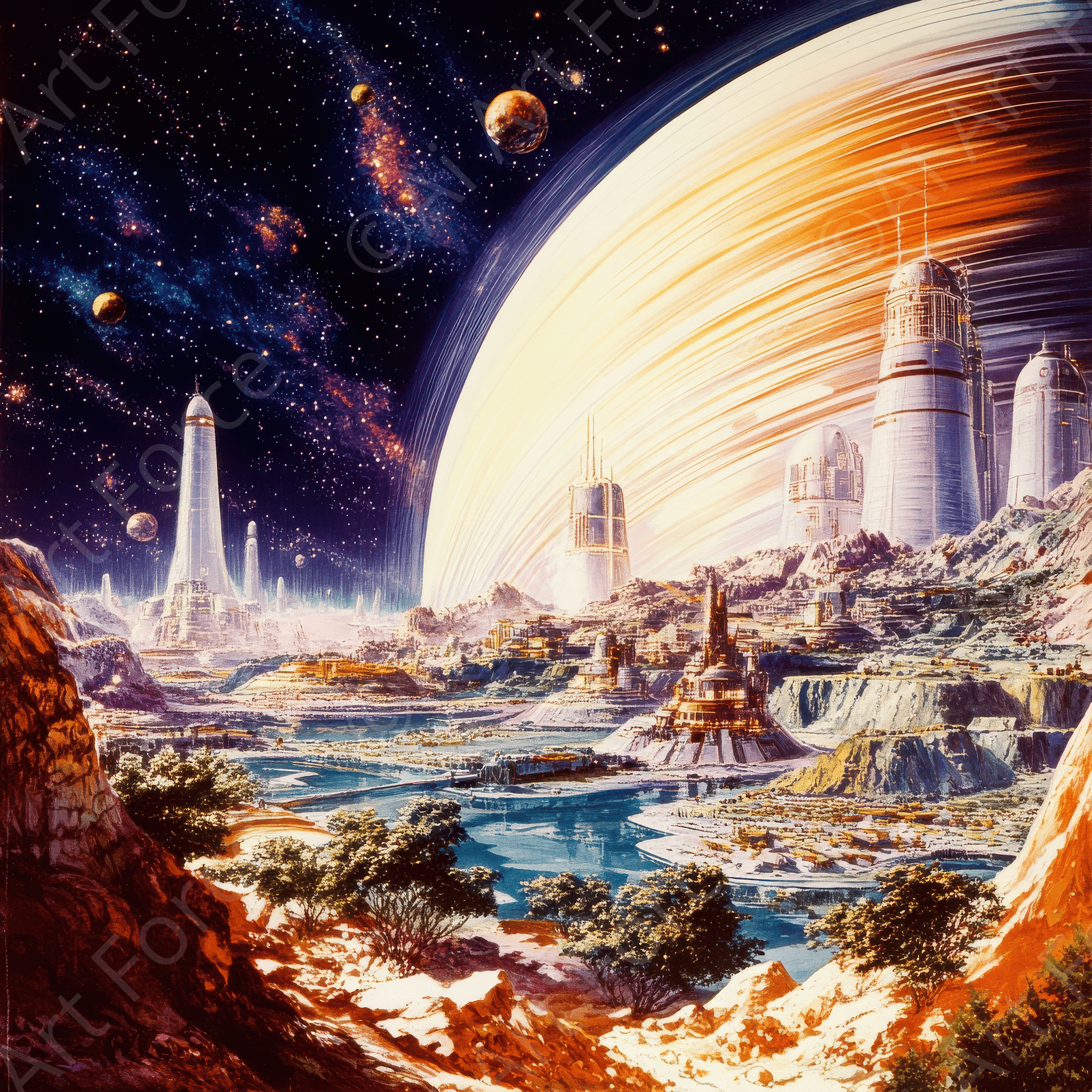 Digital Ai Artwork, of How space colonization could alter human society 4, ideal for art enthusiasts and collectors.