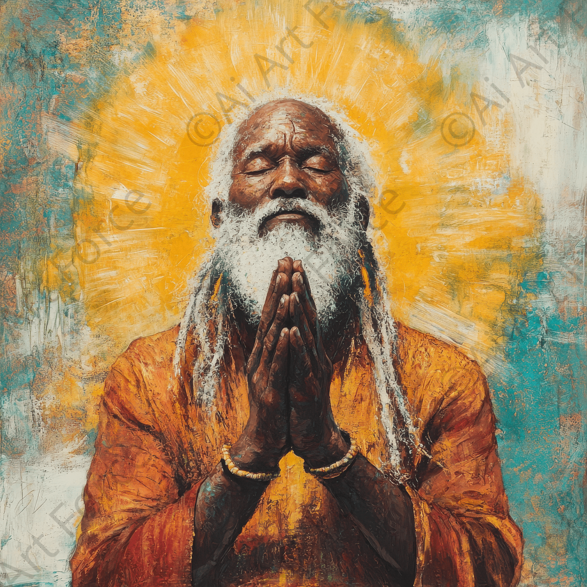 Digital Ai Artwork, of Spiritual Leader in Practicing Greatness 4, ideal for art enthusiasts and collectors.