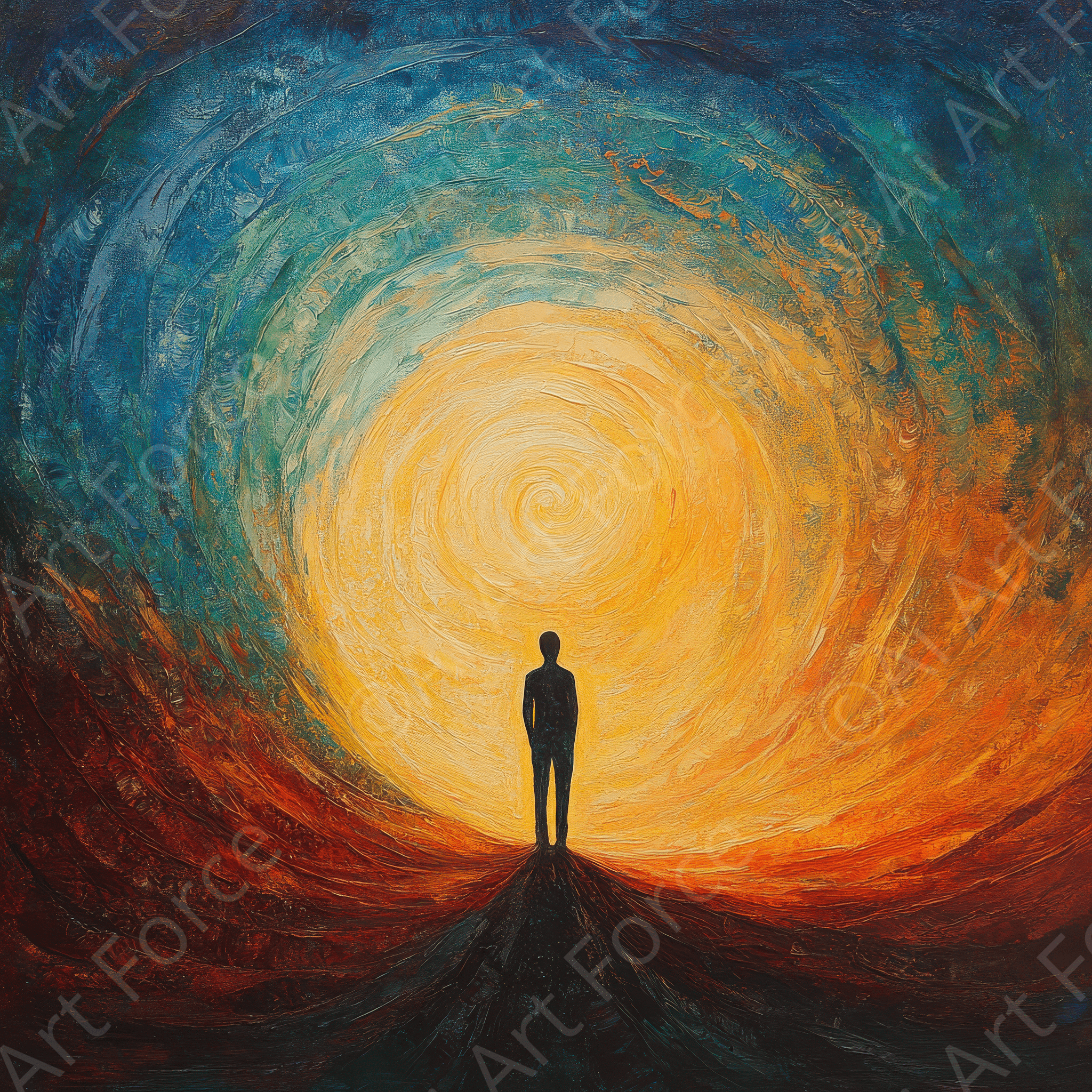 Digital Ai Artwork, of Spiritual and Physical Journeys in Human Life 7, ideal for art enthusiasts and collectors.