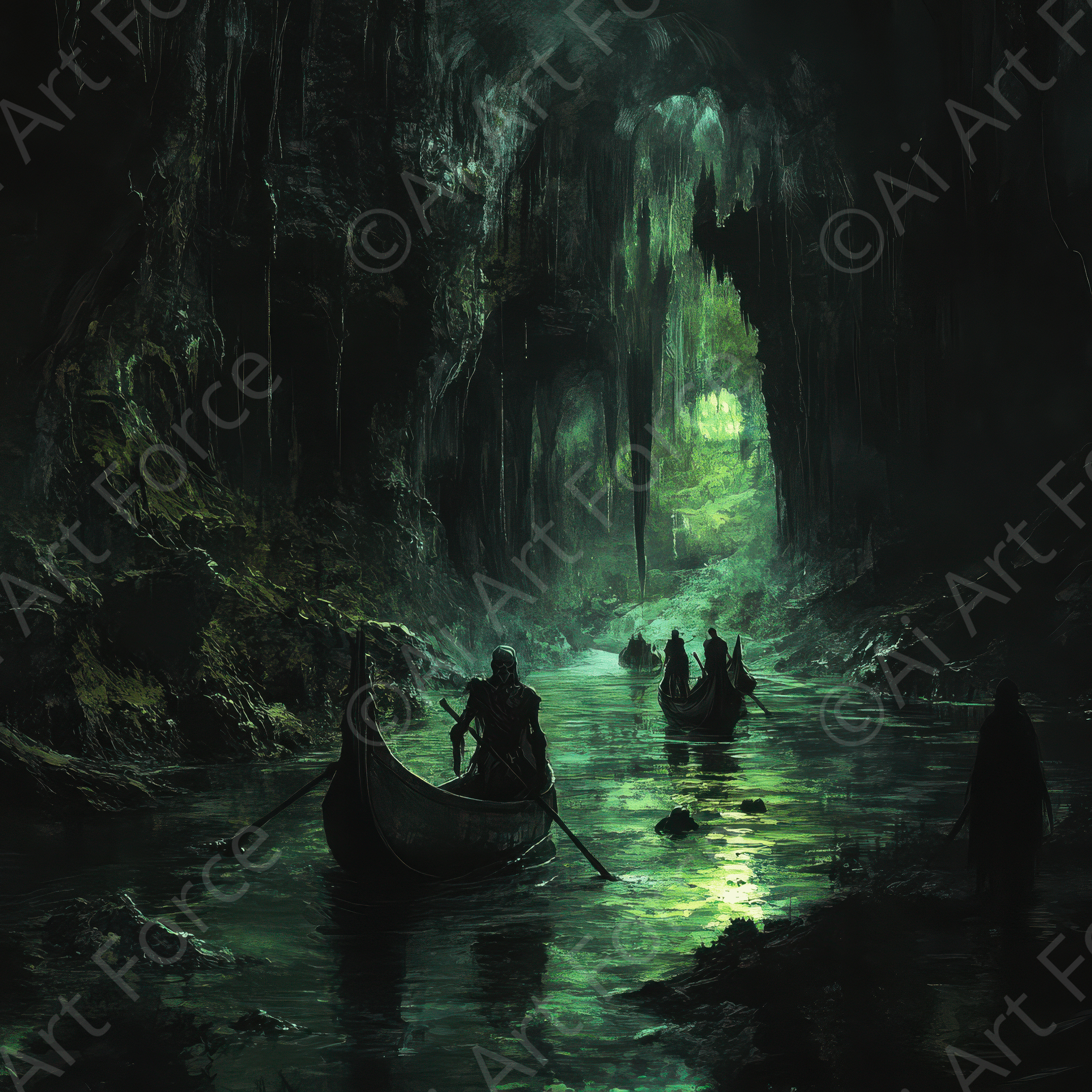 Digital Ai Artwork, of The Underworld River Styx, ideal for art enthusiasts and collectors.