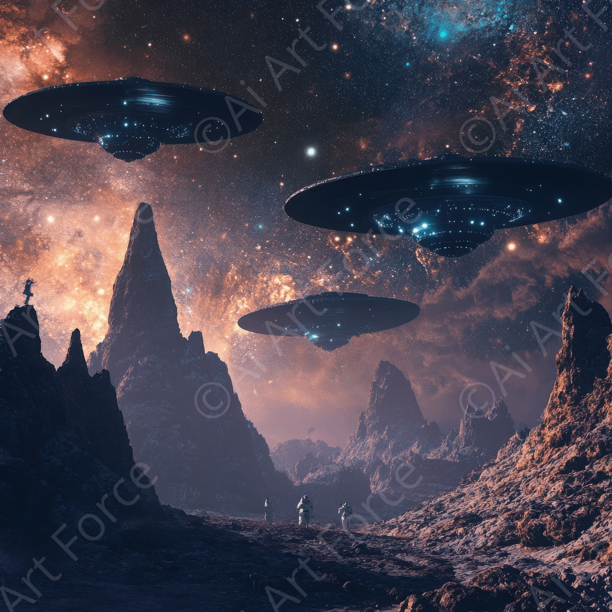 Digital Ai Artwork, of The potential for conflict over extraterrestrial worlds 3, ideal for art enthusiasts and collectors.