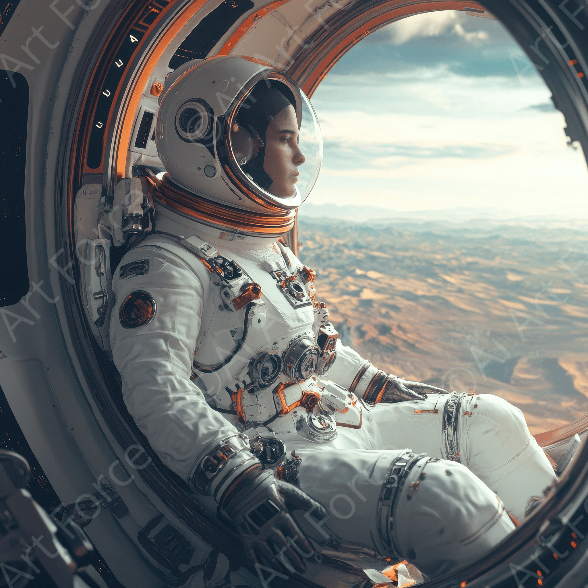 Digital Ai Artwork, of The psychological challenges of long-term space 2, ideal for art enthusiasts and collectors.