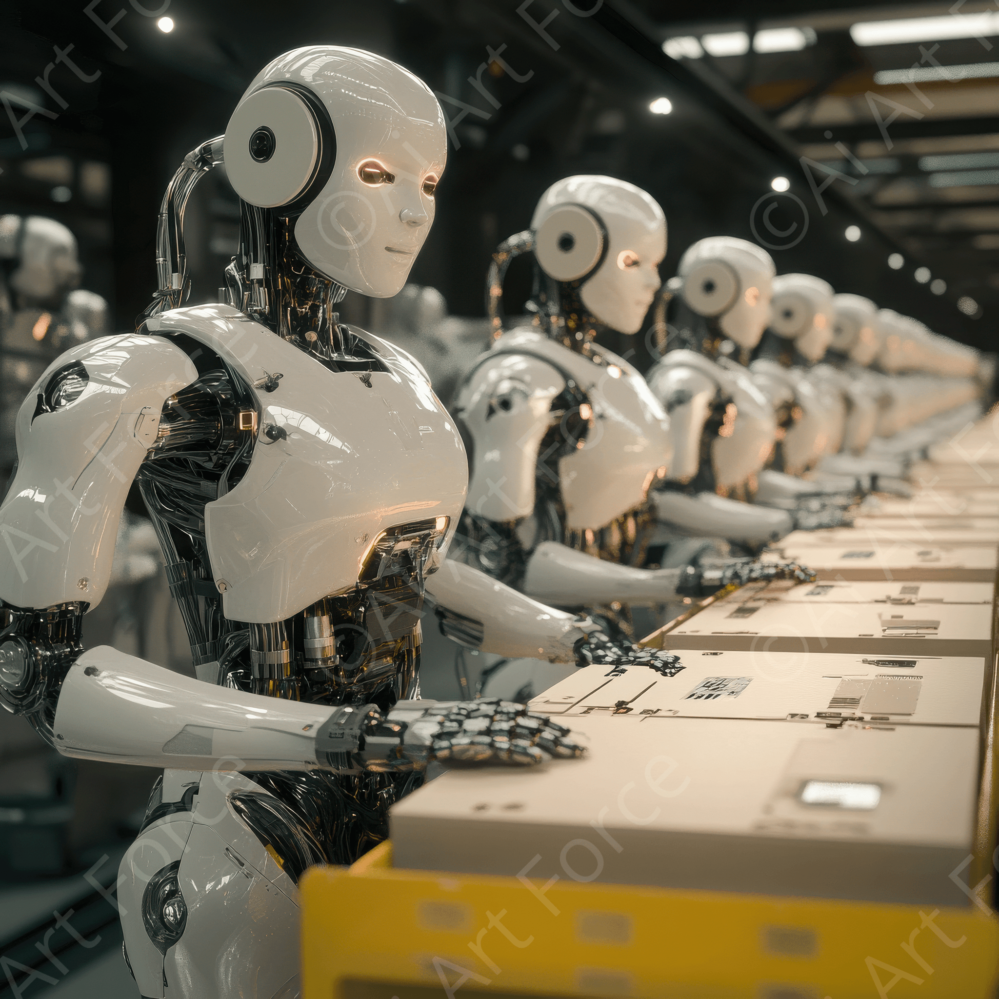 Digital Ai Artwork, of The social impact of robots replacing human jobs 2, ideal for art enthusiasts and collectors.