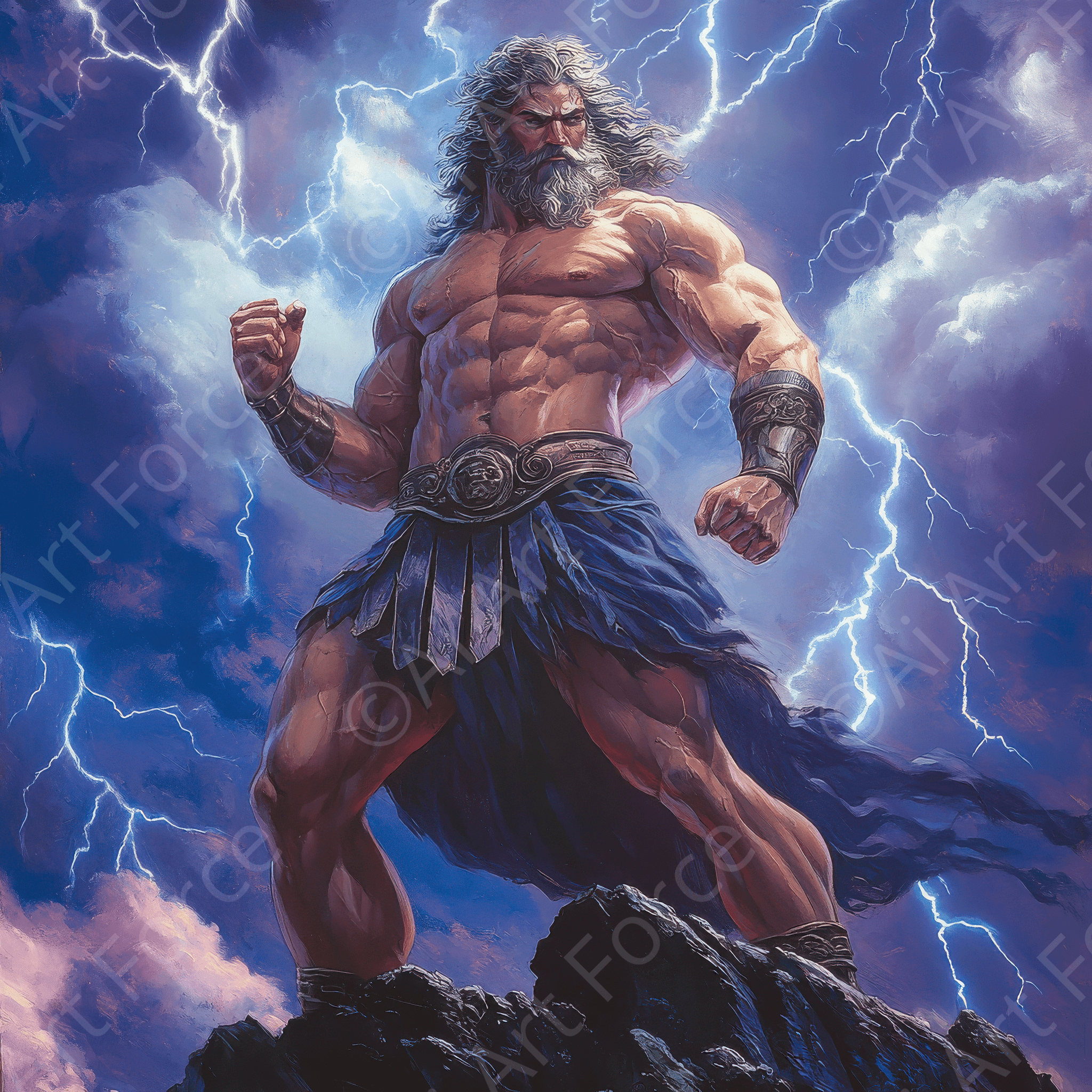 Digital Ai Artwork, of Zeus on Mount Olympus 4, ideal for art enthusiasts and collectors.