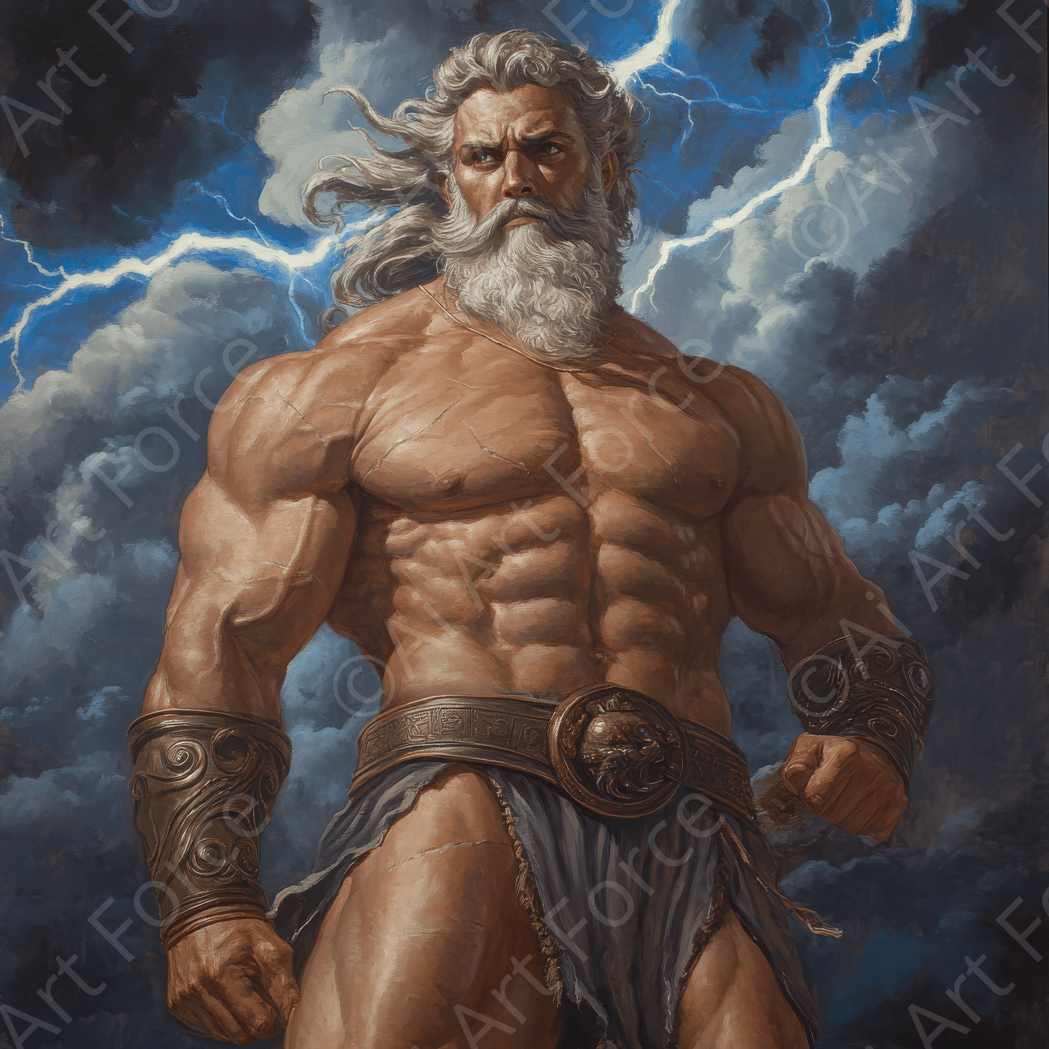 Digital Ai Artwork, of Zeus on Mount Olympus 2, ideal for art enthusiasts and collectors.