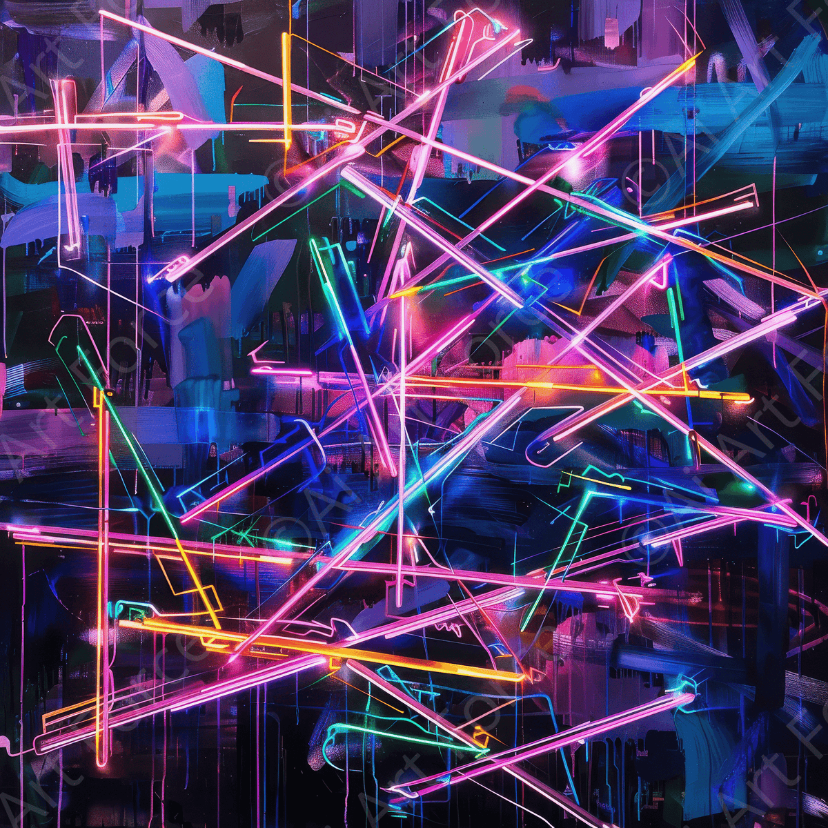 Abstract Neon 3 - Shop Ai Art WebShop - Digital Art online Store