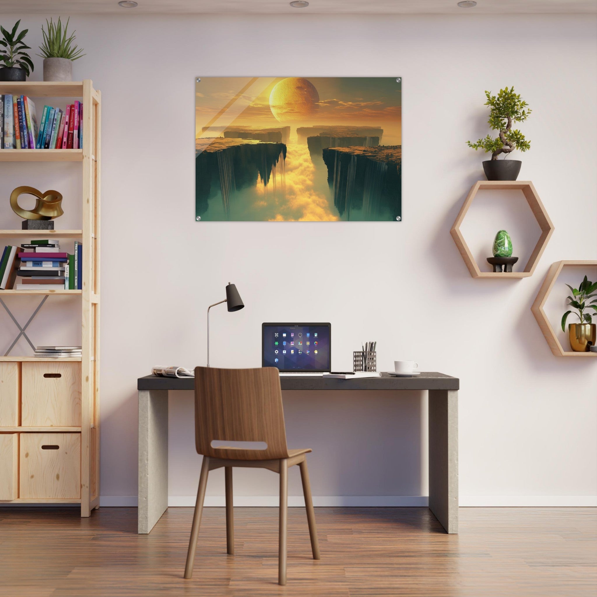 Acrylic Print Landscape - A vast dreamscape with levitating islands a mass 3 - Shop Ai Art WebShop - Digital Art online Store