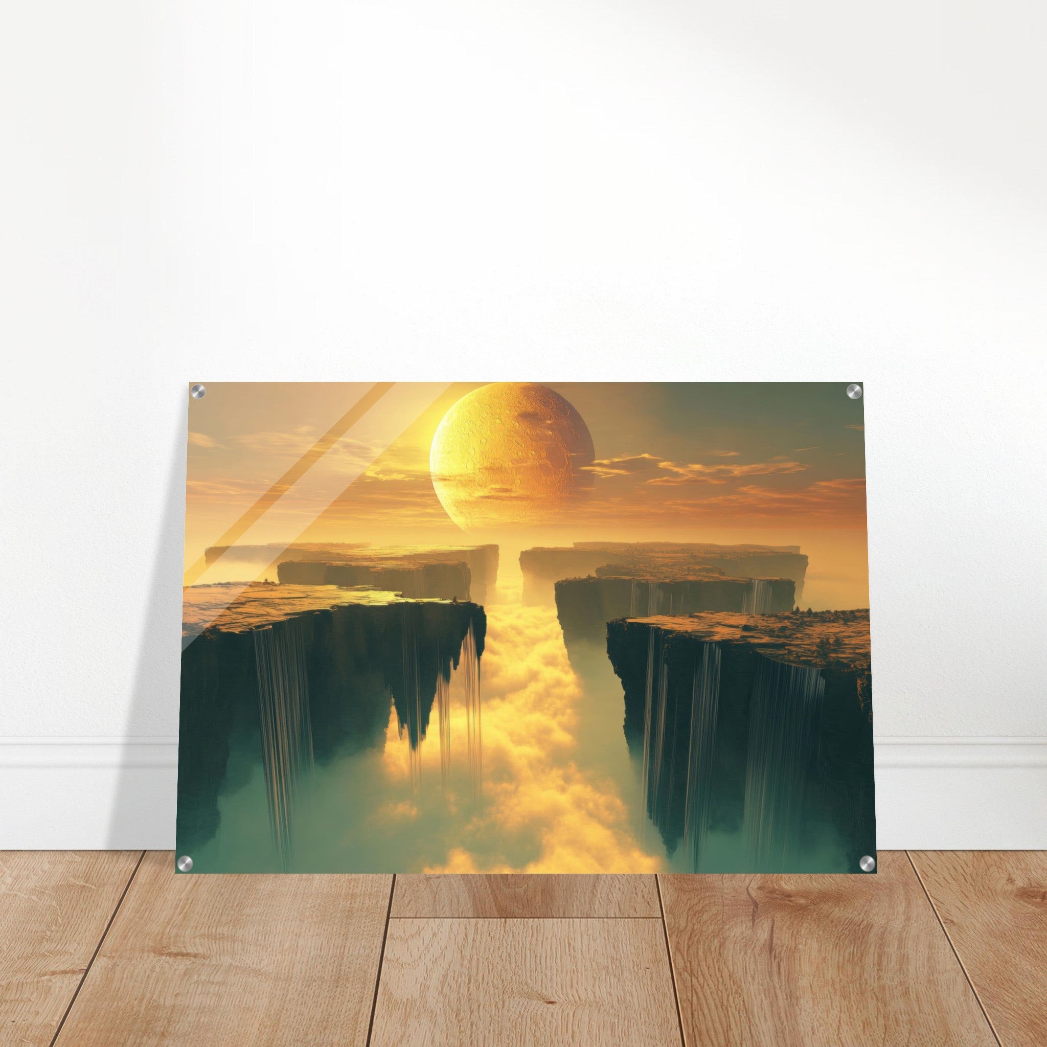 Acrylic Print Landscape - A vast dreamscape with levitating islands a mass 3 - Shop Ai Art WebShop - Digital Art online Store