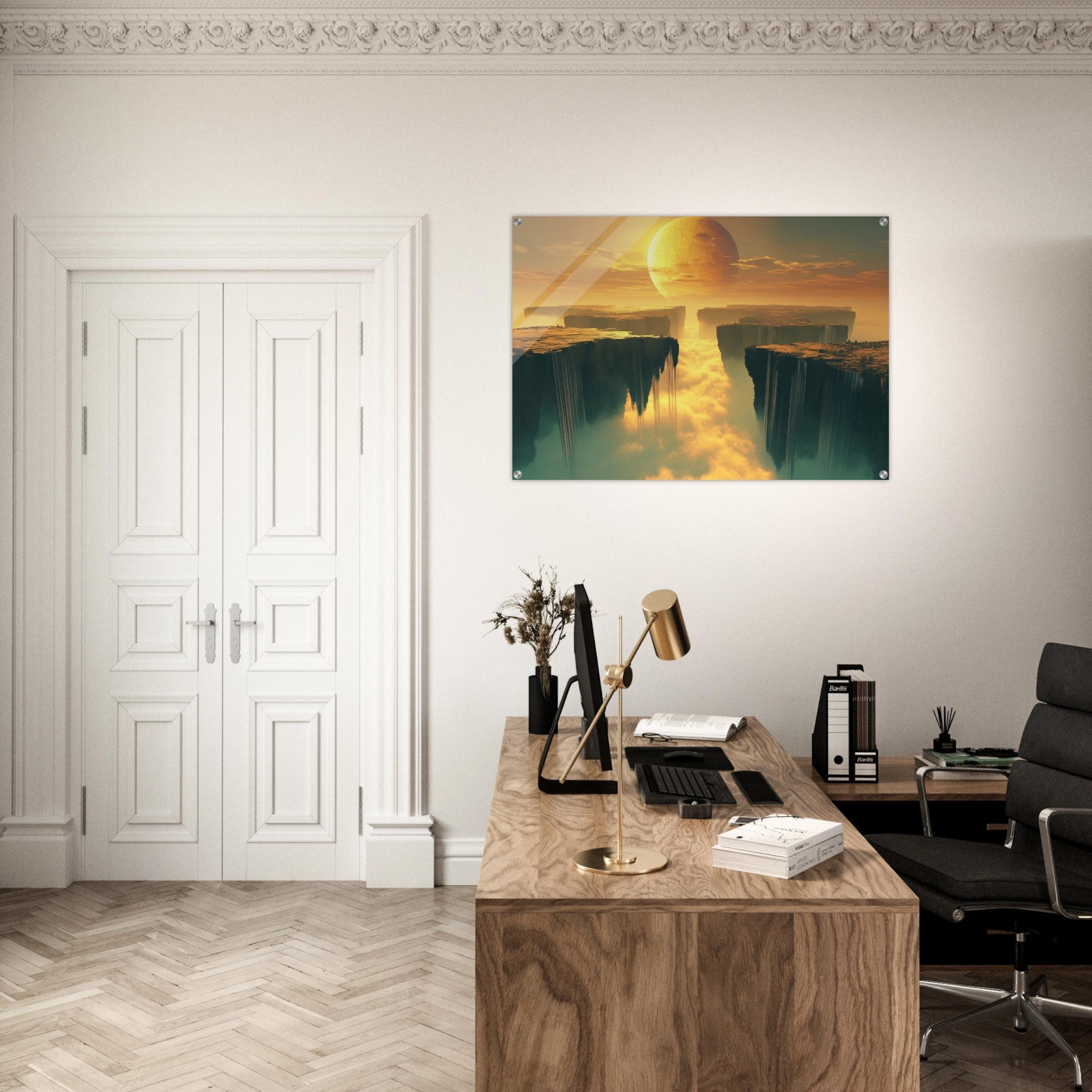 Acrylic Print Landscape - A vast dreamscape with levitating islands a mass 3 - Shop Ai Art WebShop - Digital Art online Store