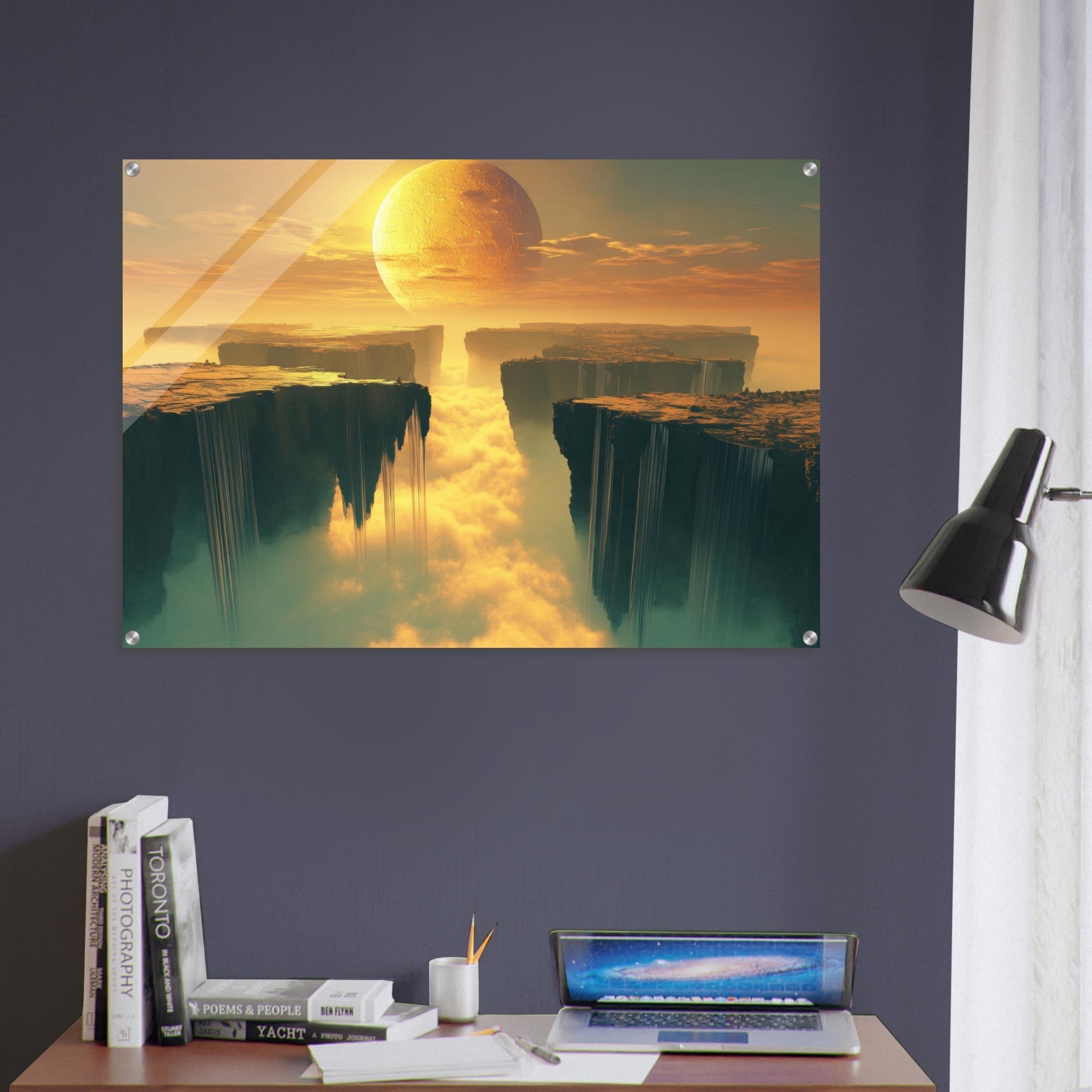 Acrylic Print Landscape - A vast dreamscape with levitating islands a mass 3 - Shop Ai Art WebShop - Digital Art online Store