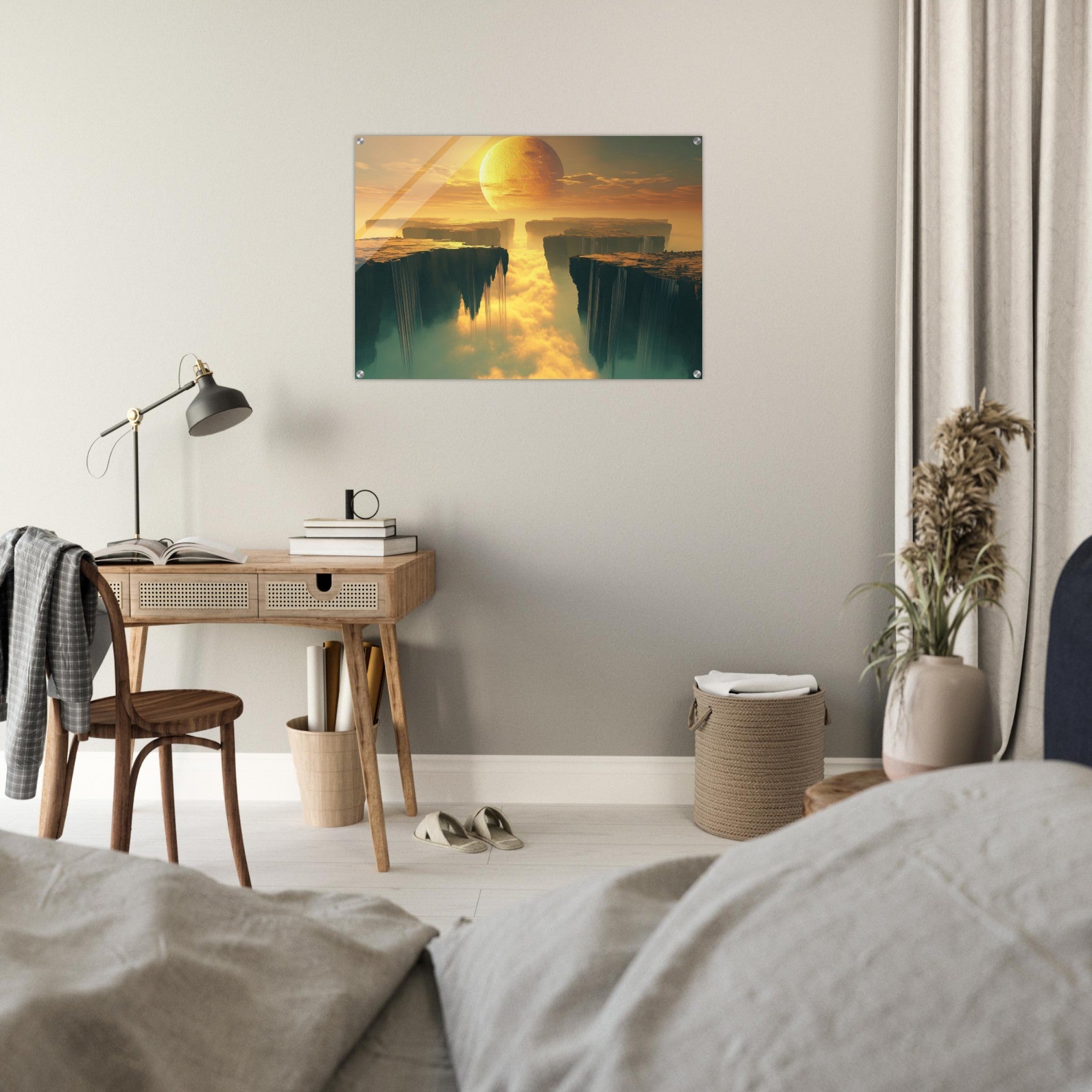 Acrylic Print Landscape - A vast dreamscape with levitating islands a mass 3 - Shop Ai Art WebShop - Digital Art online Store