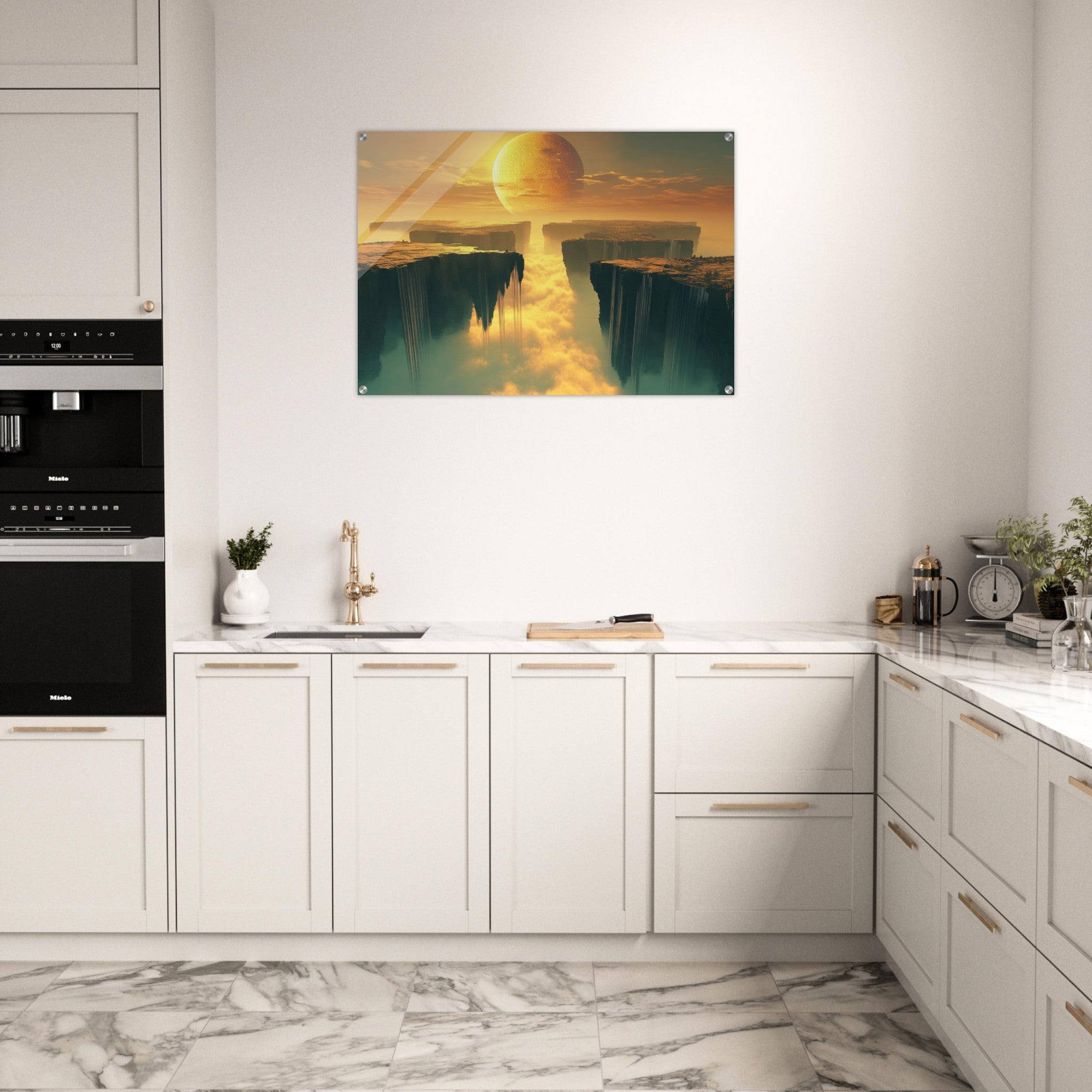 Acrylic Print Landscape - A vast dreamscape with levitating islands a mass 3 - Shop Ai Art WebShop - Digital Art online Store