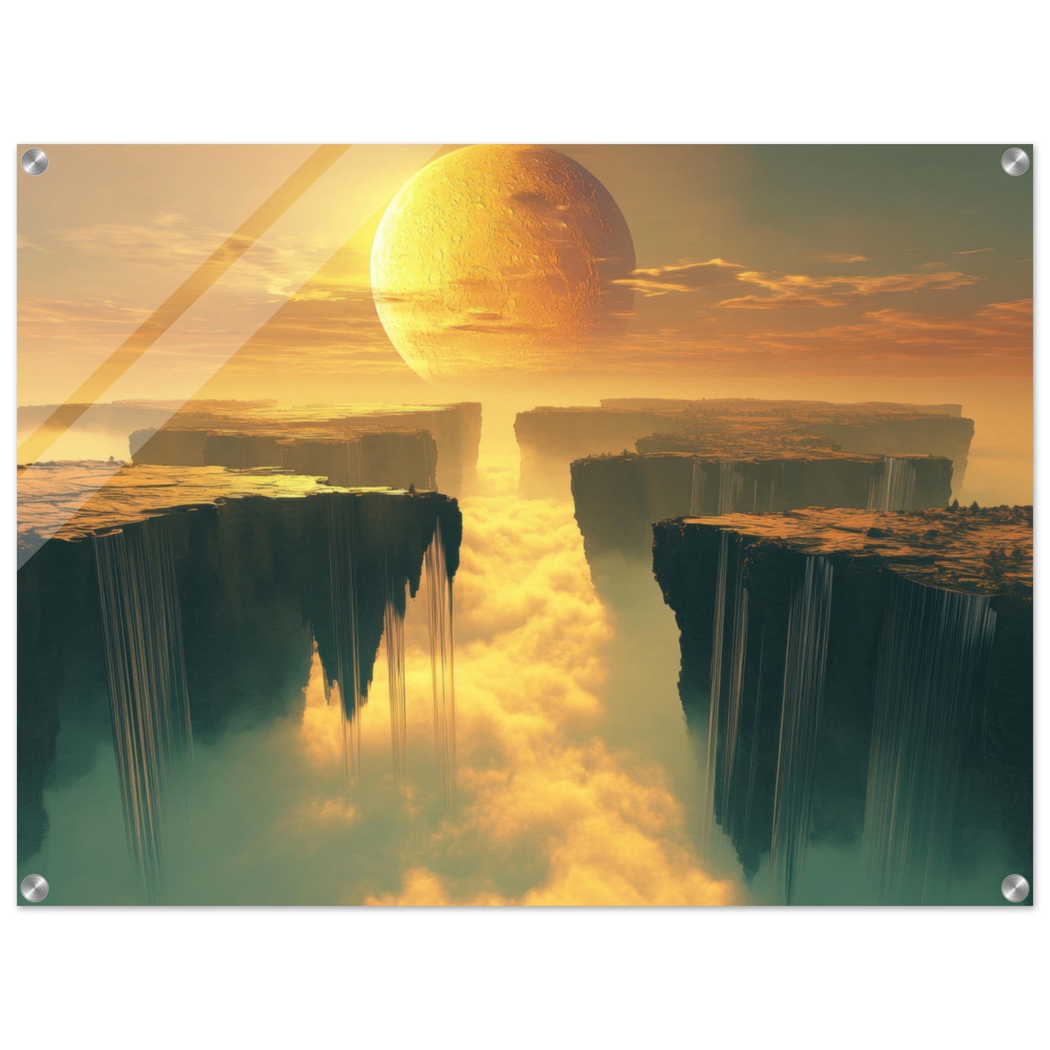 Acrylic Print Landscape - A vast dreamscape with levitating islands a mass 3 - Shop Ai Art WebShop - Digital Art online Store
