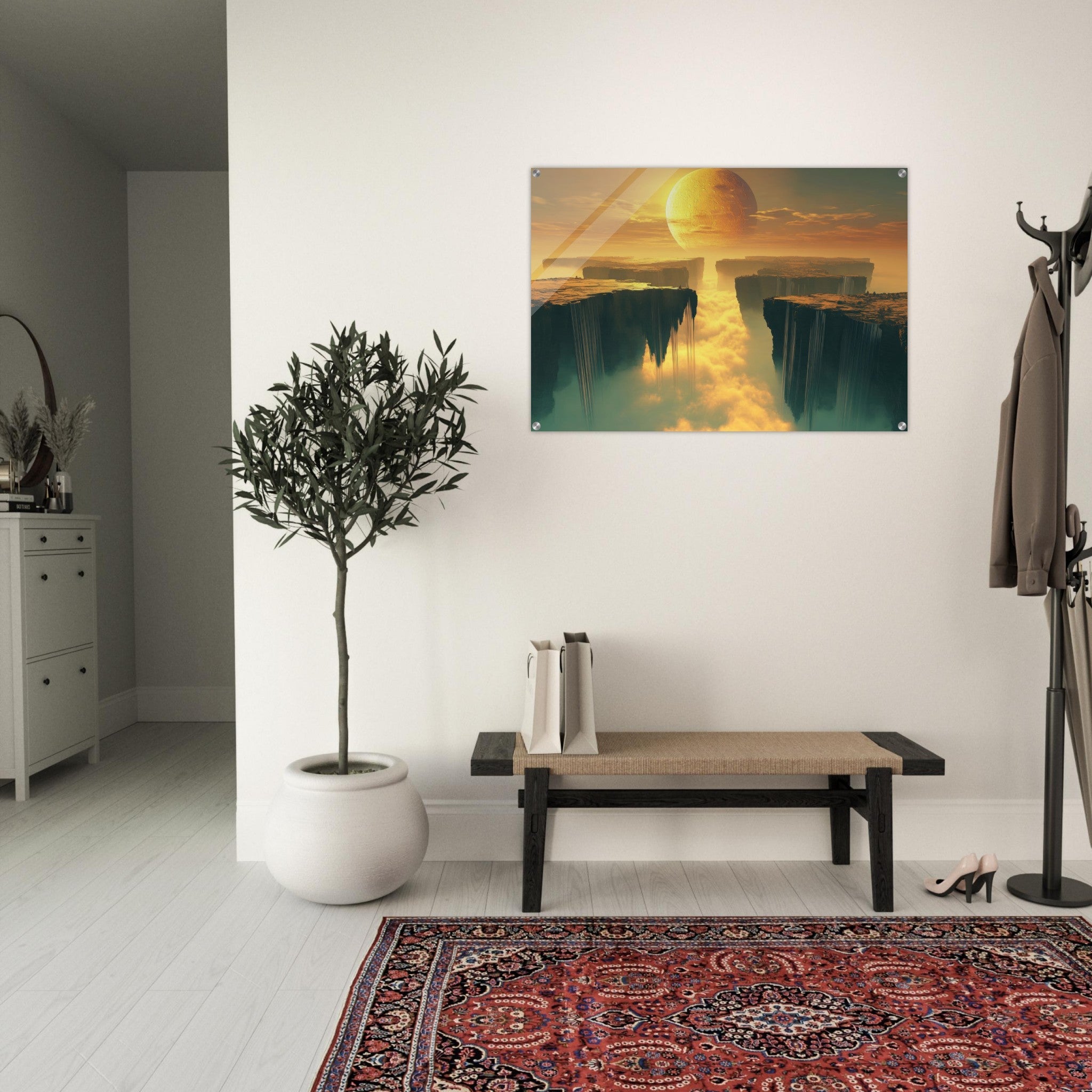 Acrylic Print Landscape - A vast dreamscape with levitating islands a mass 3 - Shop Ai Art WebShop - Digital Art online Store