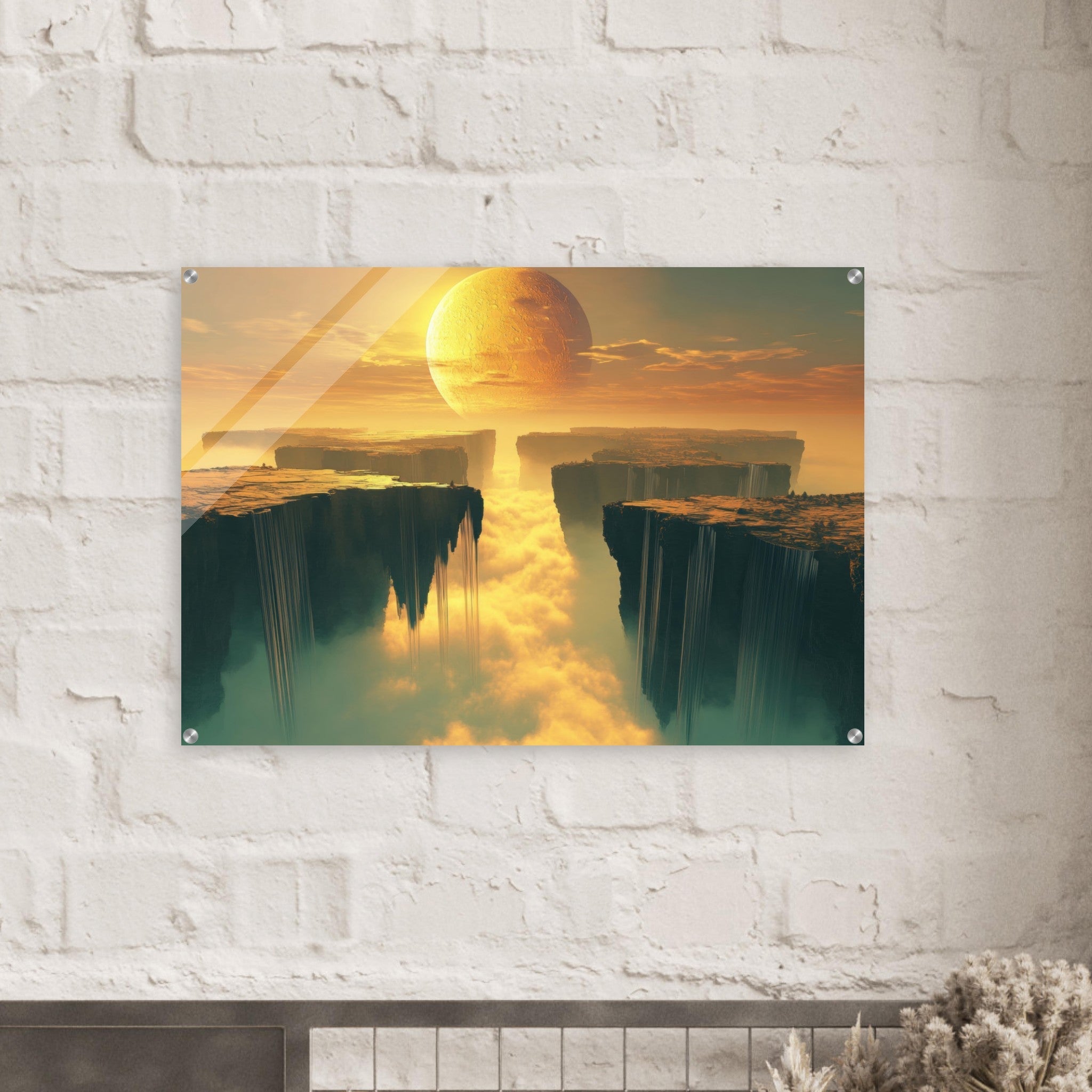 Acrylic Print Landscape - A vast dreamscape with levitating islands a mass 3 - Shop Ai Art WebShop - Digital Art online Store