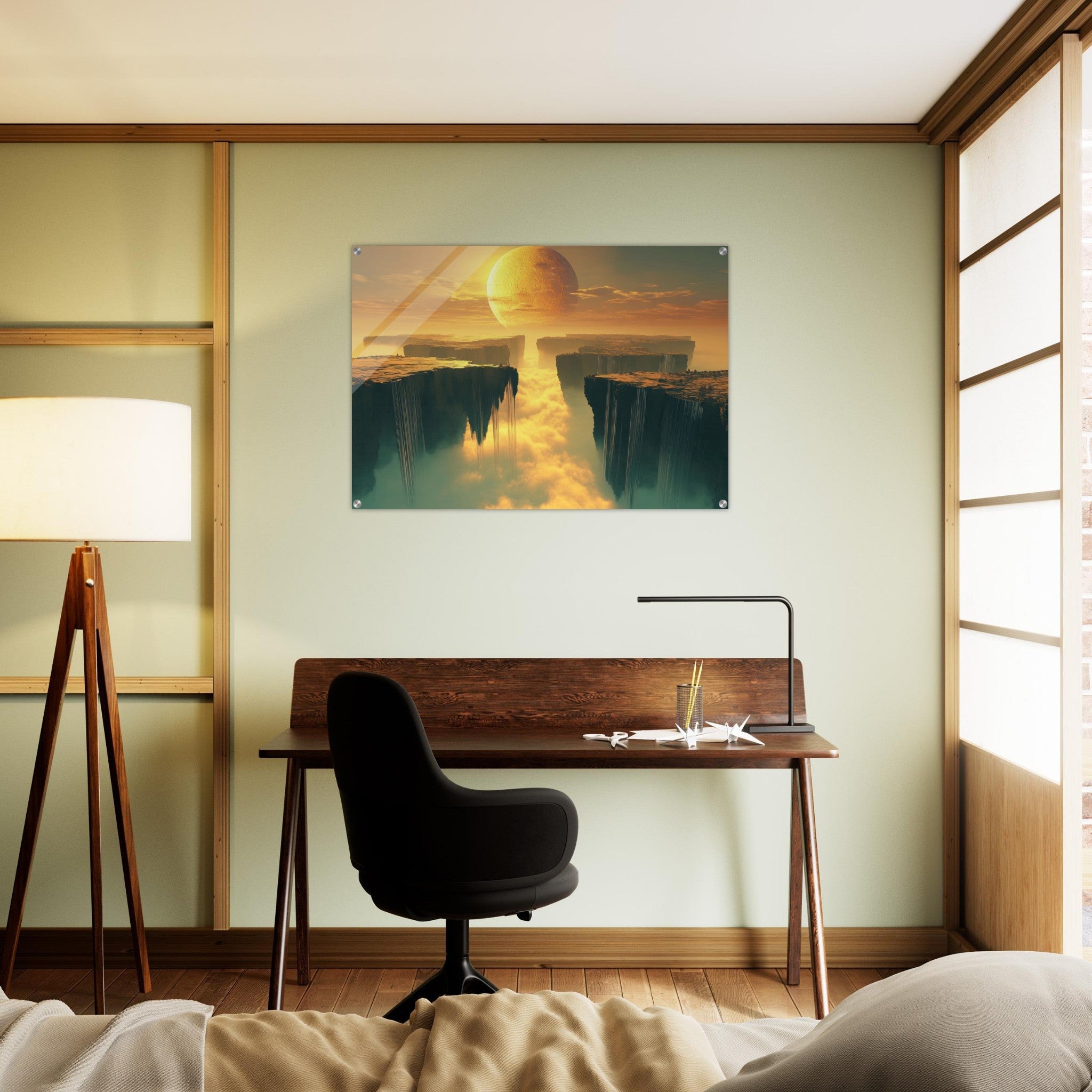 Acrylic Print Landscape - A vast dreamscape with levitating islands a mass 3 - Shop Ai Art WebShop - Digital Art online Store