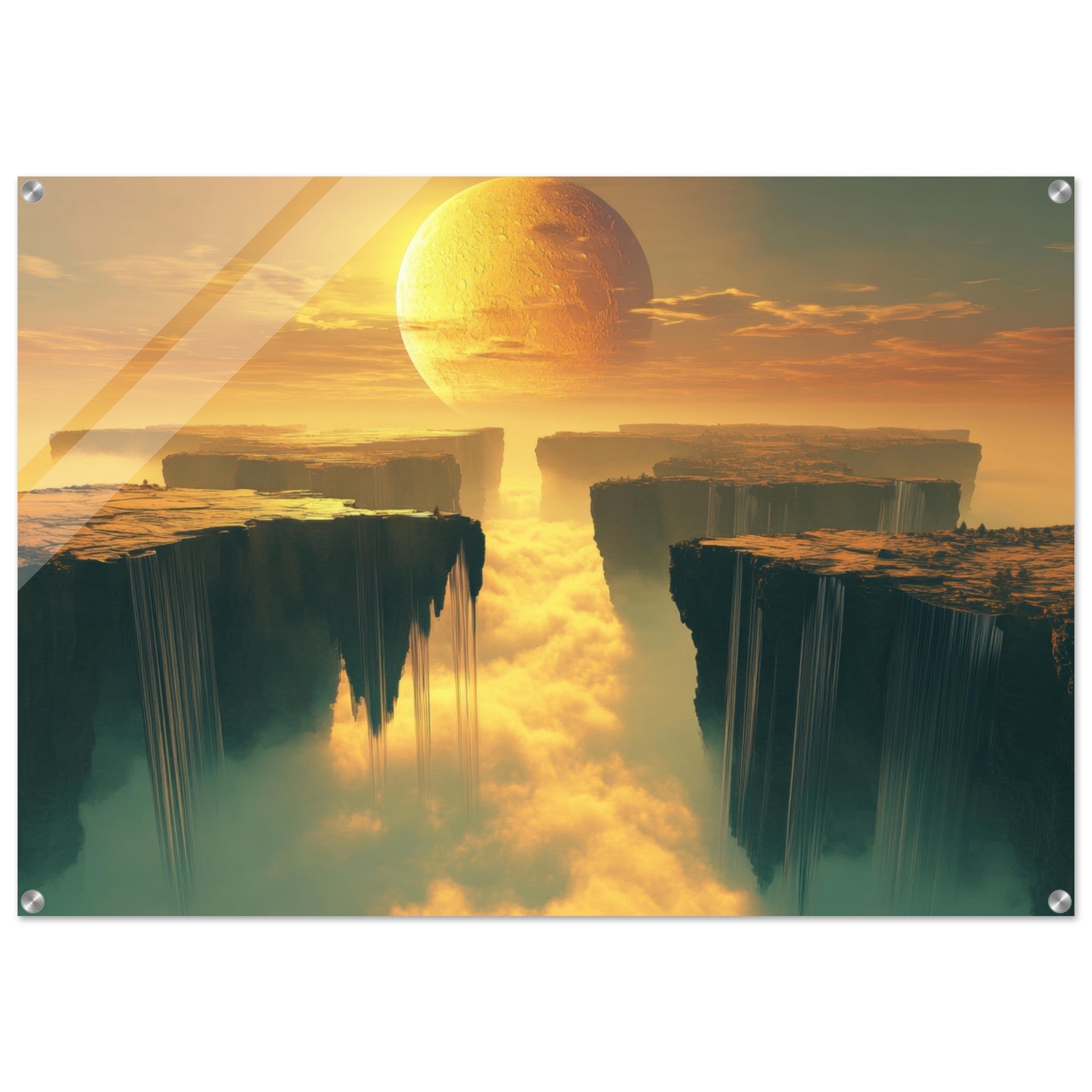 Acrylic Print Landscape - A vast dreamscape with levitating islands a mass 3 - Shop Ai Art WebShop - Digital Art online Store