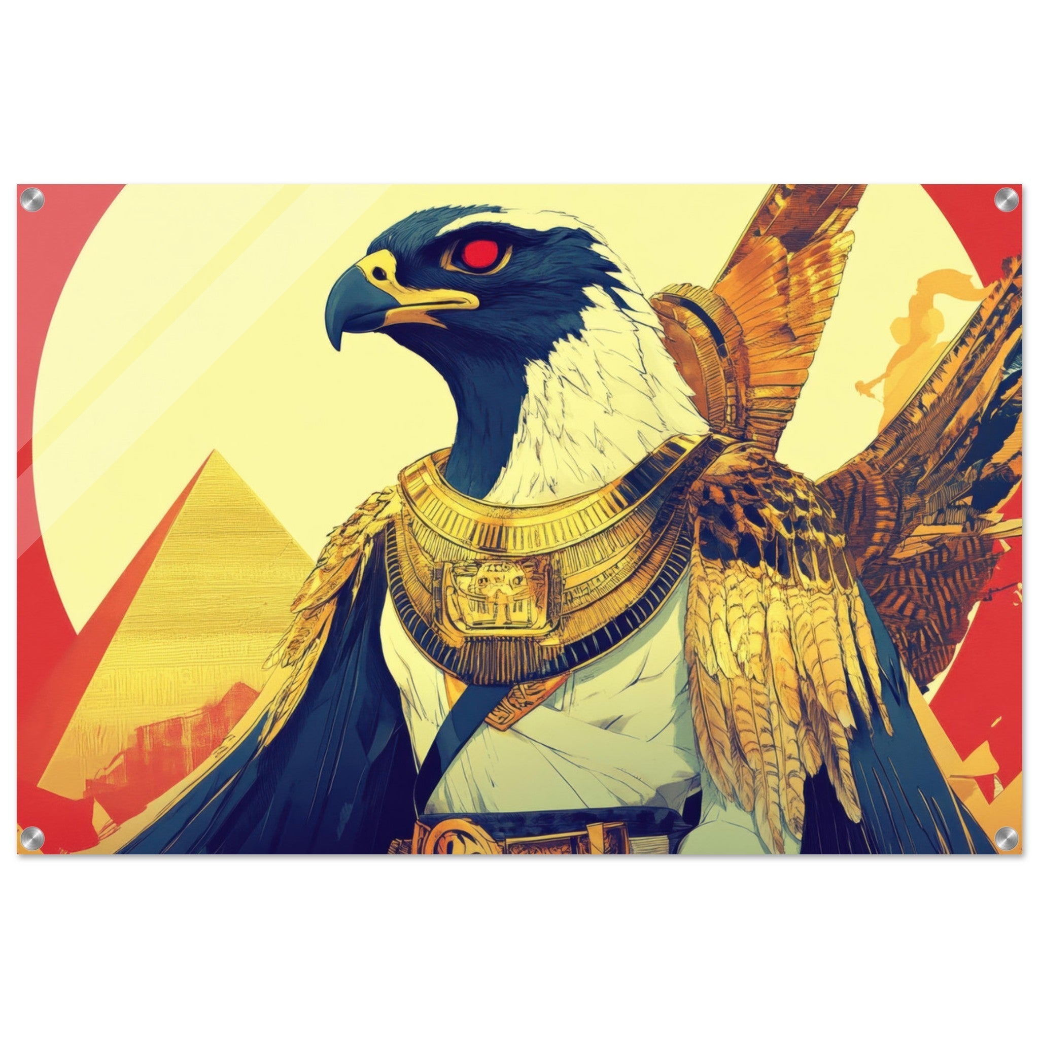 Acrylic Print Landscape - Ancient Egyptian Falcon God Horus A majestic far 3 - Shop Ai Art WebShop - Digital Art online Store