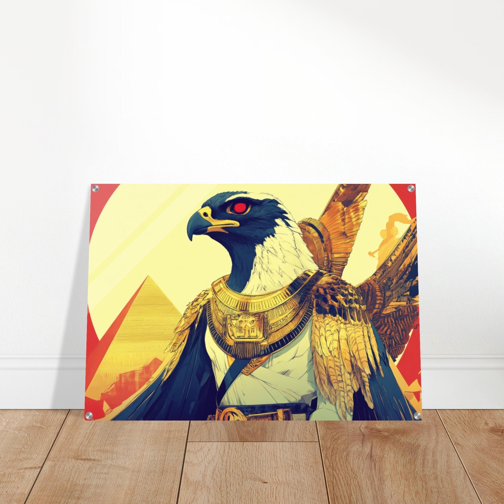 Acrylic Print Landscape - Ancient Egyptian Falcon God Horus A majestic far 3 - Shop Ai Art WebShop - Digital Art online Store