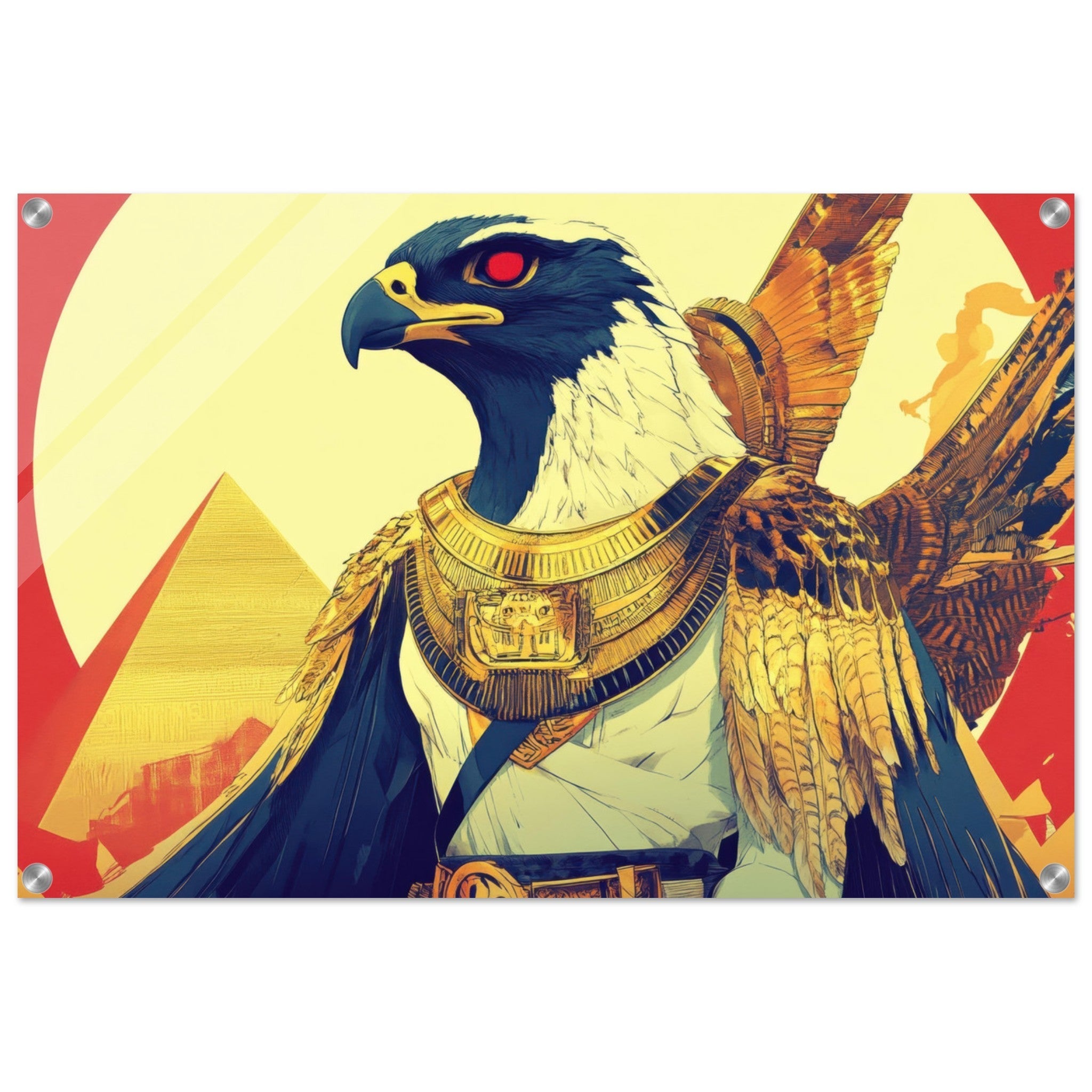Acrylic Print Landscape - Ancient Egyptian Falcon God Horus A majestic far 3 - Shop Ai Art WebShop - Digital Art online Store