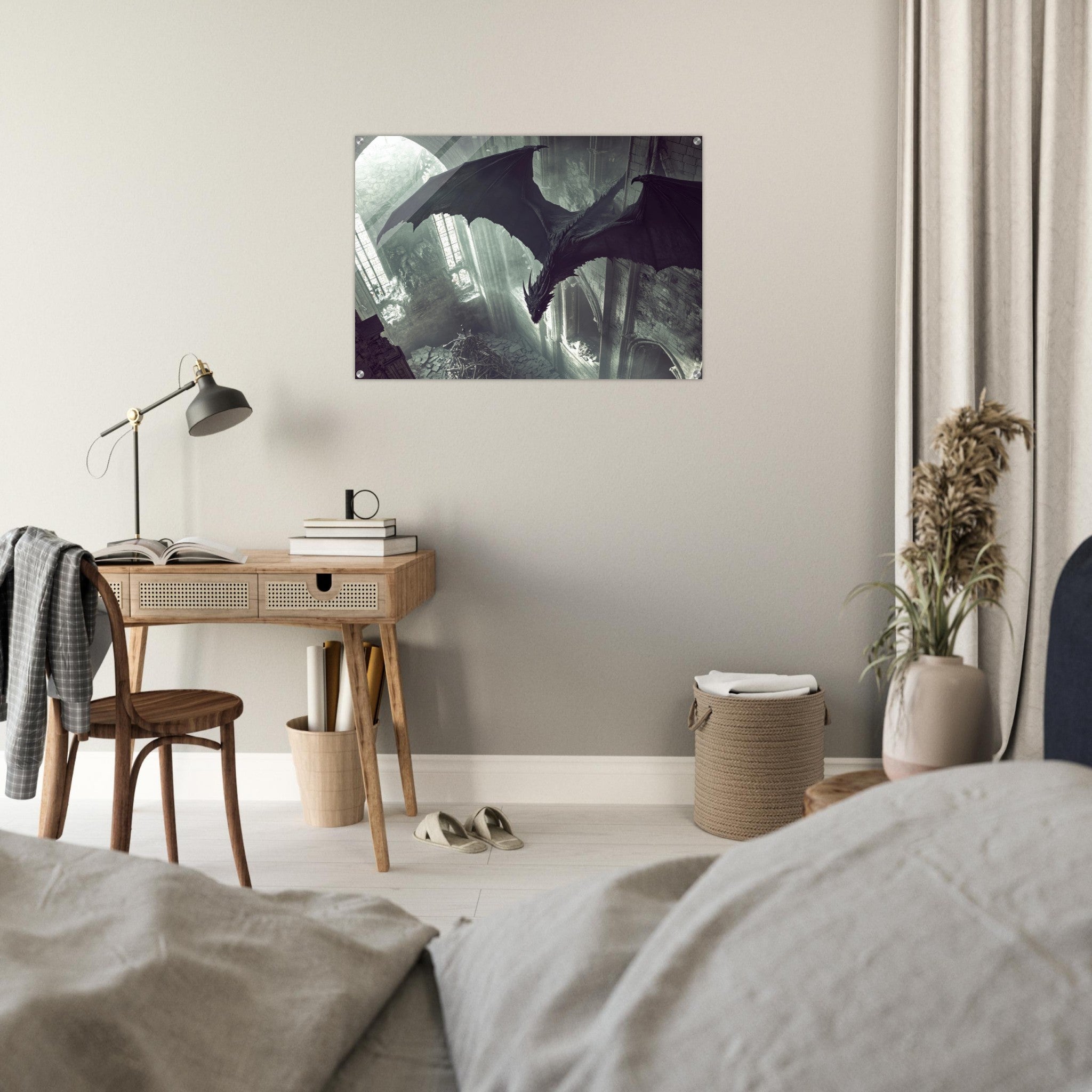 Acrylic Print Landscape - Gothic Shadow Dragons Lair Gothic Dramatic High 2 - Shop Ai Art WebShop - Digital Art online Store