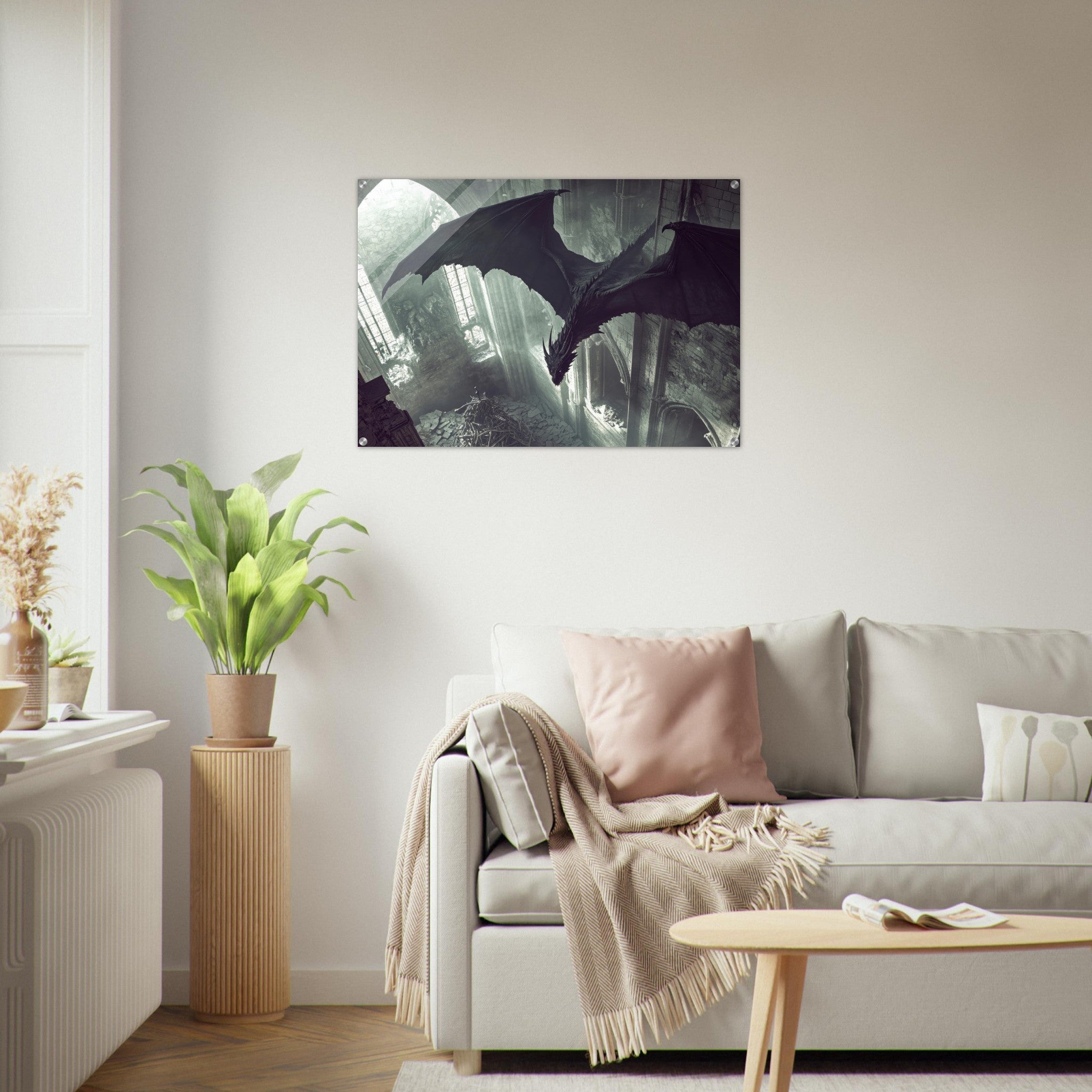 Acrylic Print Landscape - Gothic Shadow Dragons Lair Gothic Dramatic High 2 - Shop Ai Art WebShop - Digital Art online Store