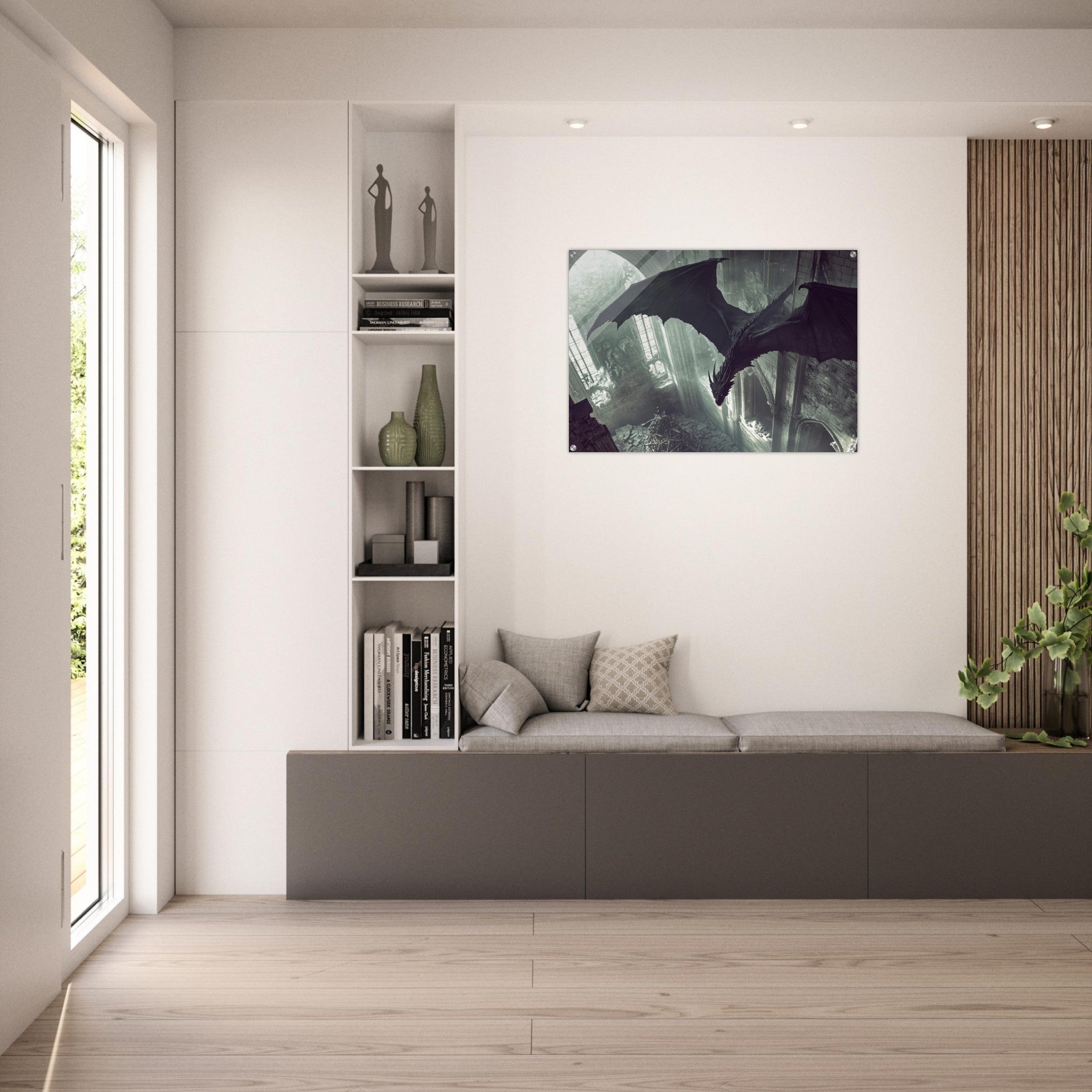 Acrylic Print Landscape - Gothic Shadow Dragons Lair Gothic Dramatic High 2 - Shop Ai Art WebShop - Digital Art online Store