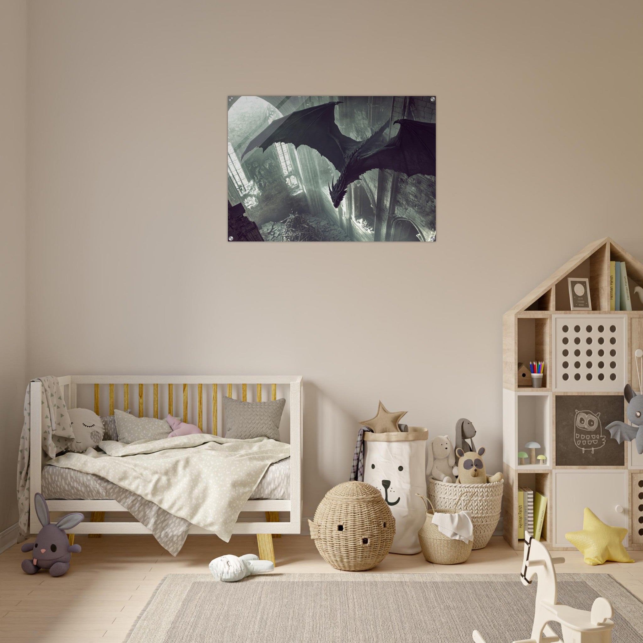 Acrylic Print Landscape - Gothic Shadow Dragons Lair Gothic Dramatic High 2 - Shop Ai Art WebShop - Digital Art online Store