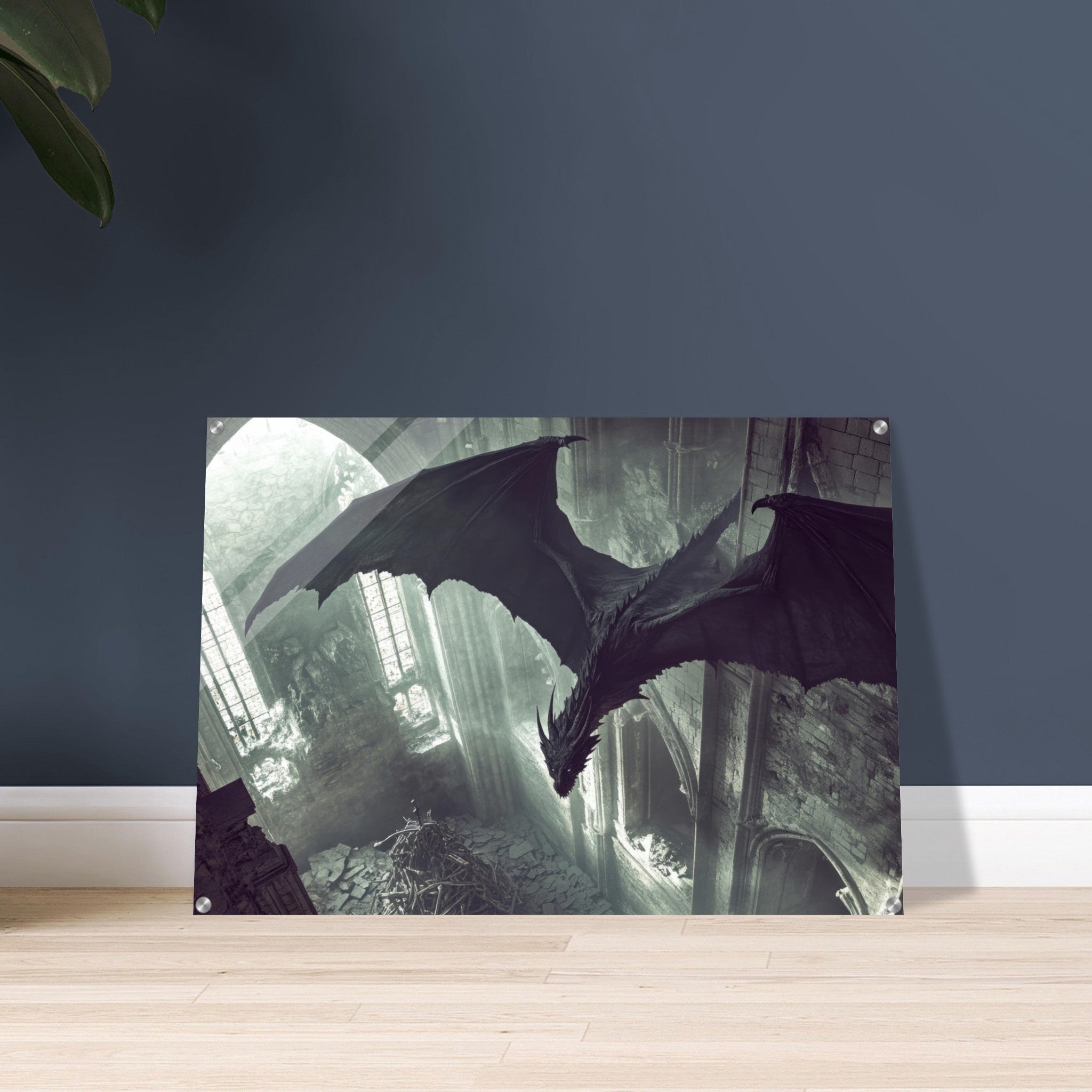 Acrylic Print Landscape - Gothic Shadow Dragons Lair Gothic Dramatic High 2 - Shop Ai Art WebShop - Digital Art online Store